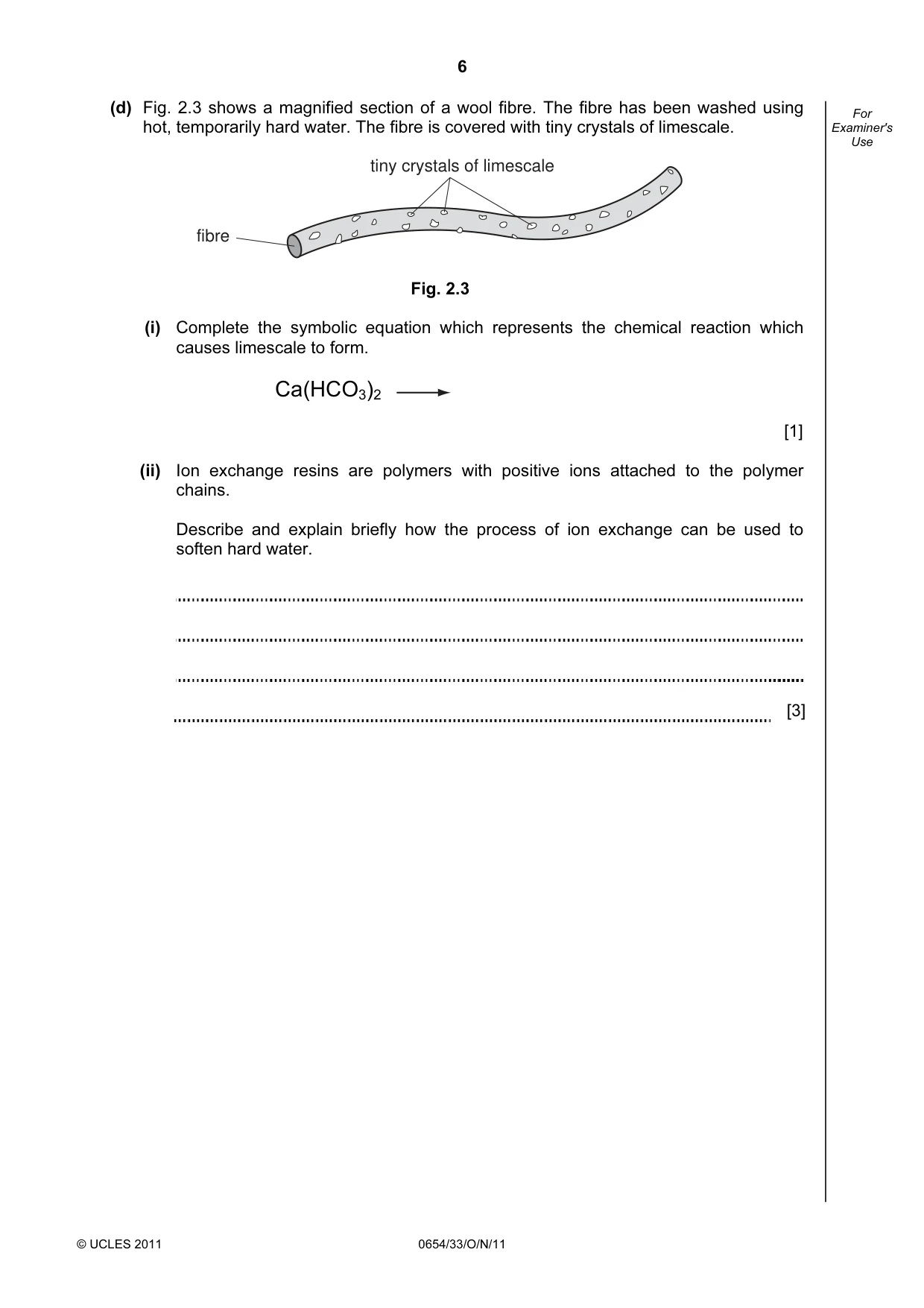 Cambridge IGCSE Sciences - Co-ordinated (Double) 0654 2011 Oct/Nov Paper 3 · Variant 3 question paper, page 6 of 28