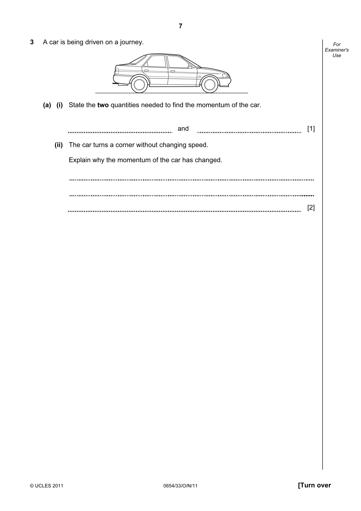 Cambridge IGCSE Sciences - Co-ordinated (Double) 0654 2011 Oct/Nov Paper 3 · Variant 3 question paper, page 7 of 28