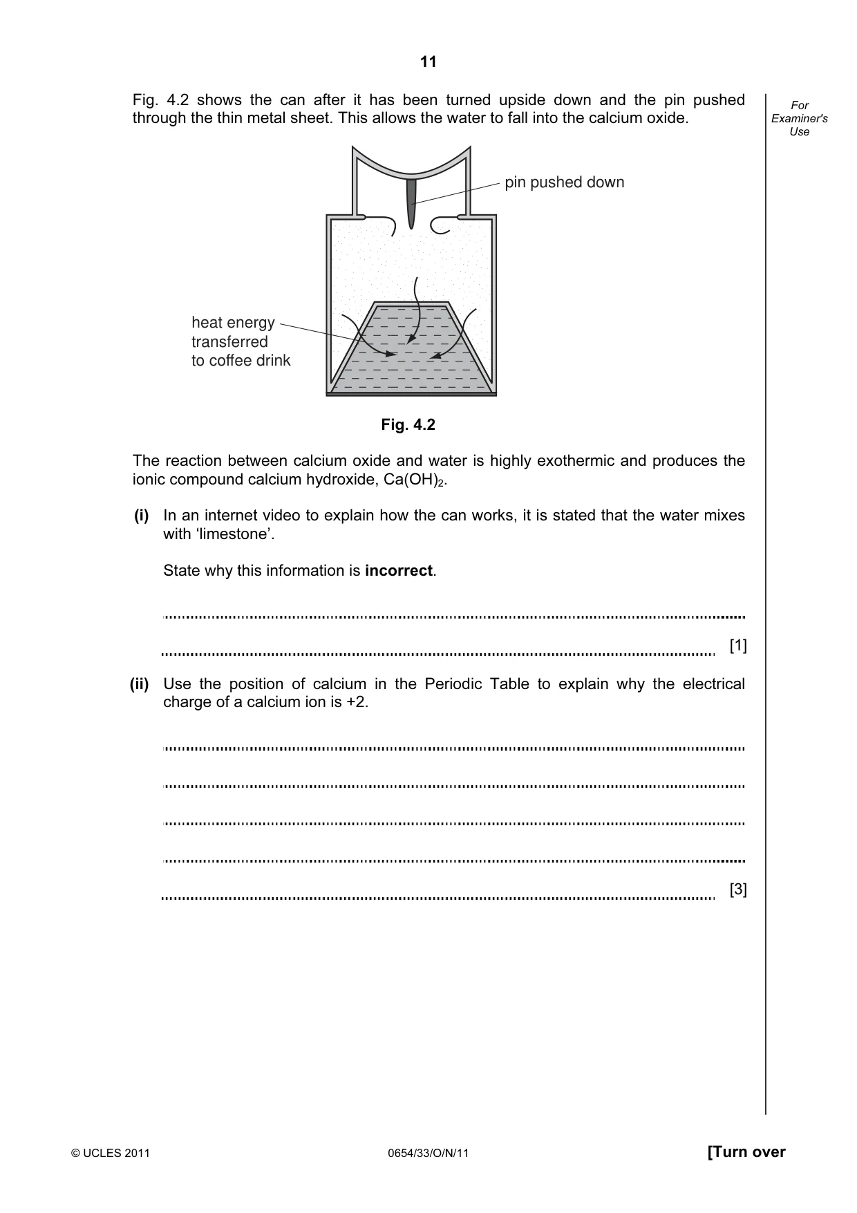 Cambridge IGCSE Sciences - Co-ordinated (Double) 0654 2011 Oct/Nov Paper 3 · Variant 3 question paper, page 11 of 28