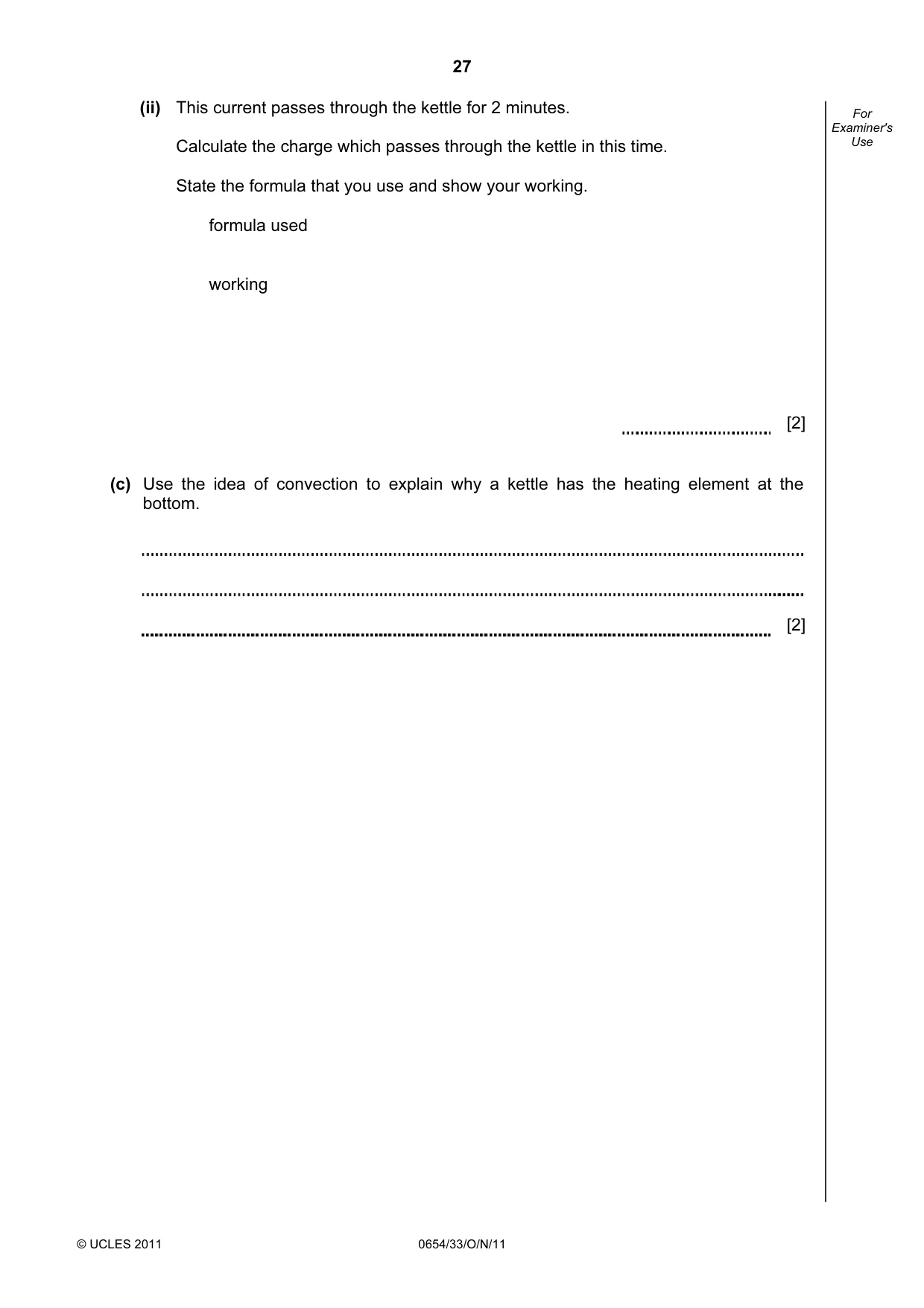 Cambridge IGCSE Sciences - Co-ordinated (Double) 0654 2011 Oct/Nov Paper 3 · Variant 3 question paper, page 27 of 28