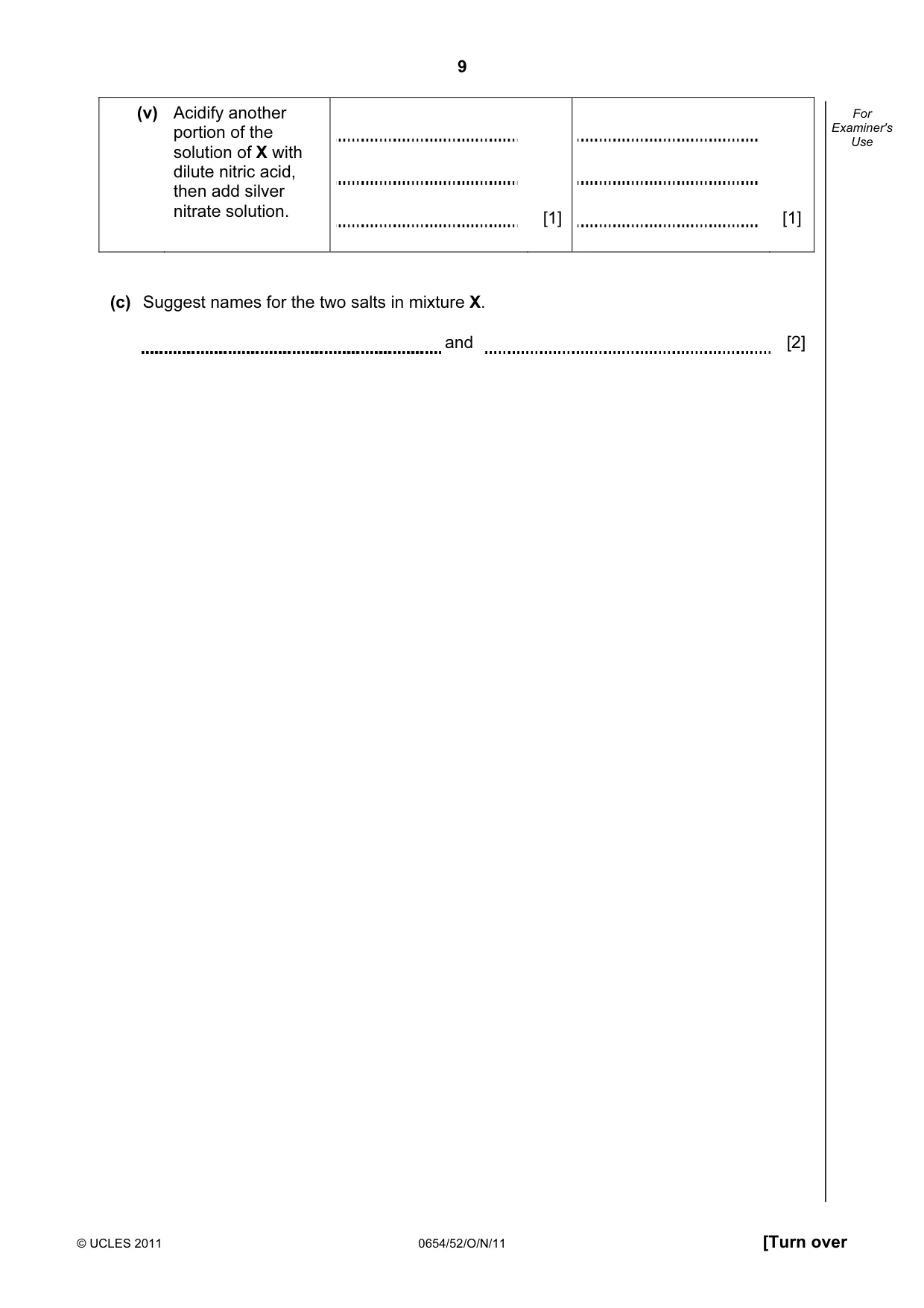 Cambridge IGCSE Sciences - Co-ordinated (Double) 0654 2011 Oct/Nov Paper 5 · Variant 2 question paper, page 9 of 16