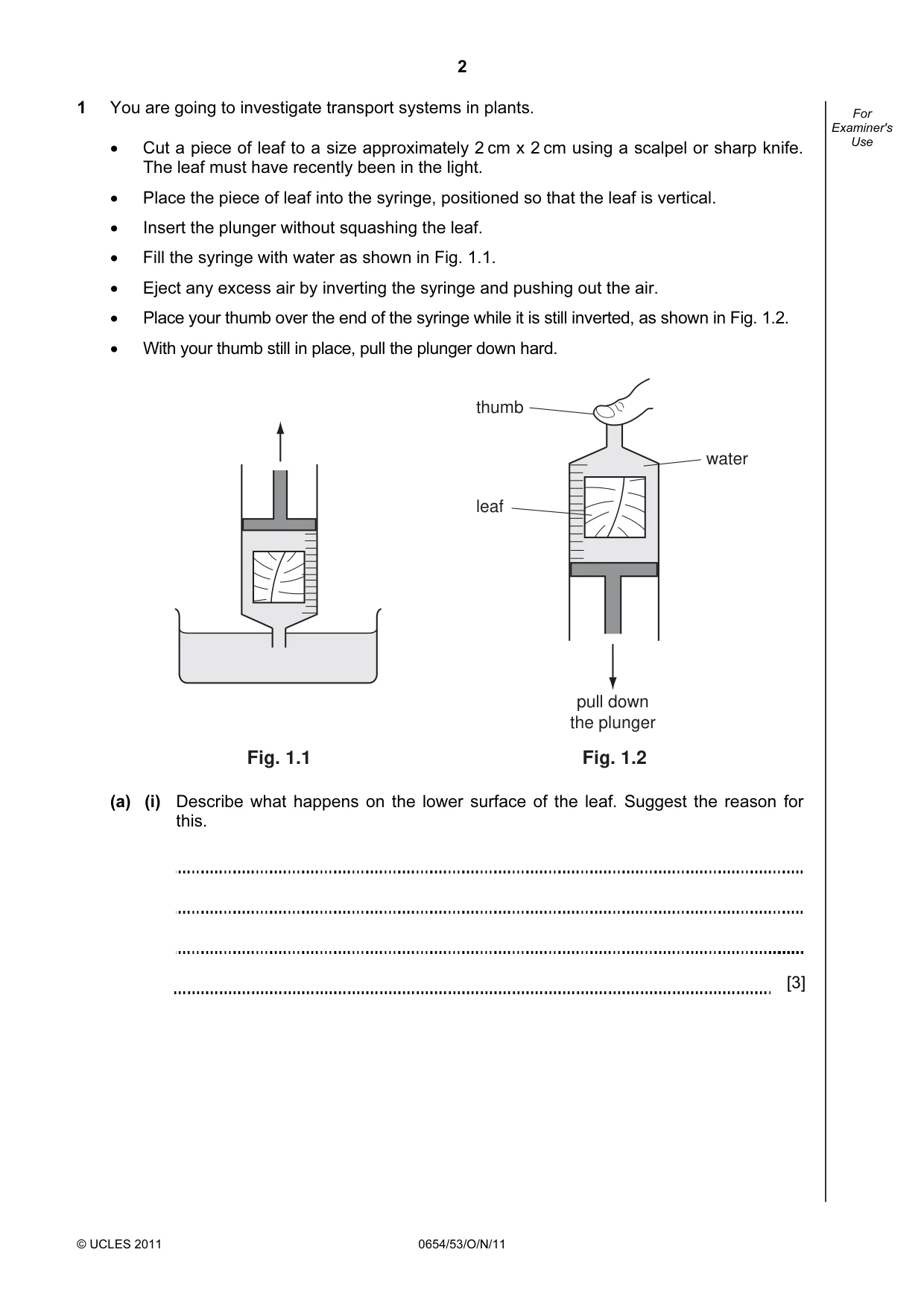 Cambridge IGCSE Sciences - Co-ordinated (Double) 0654 2011 Oct/Nov Paper 5 · Variant 3 question paper, page 2 of 12