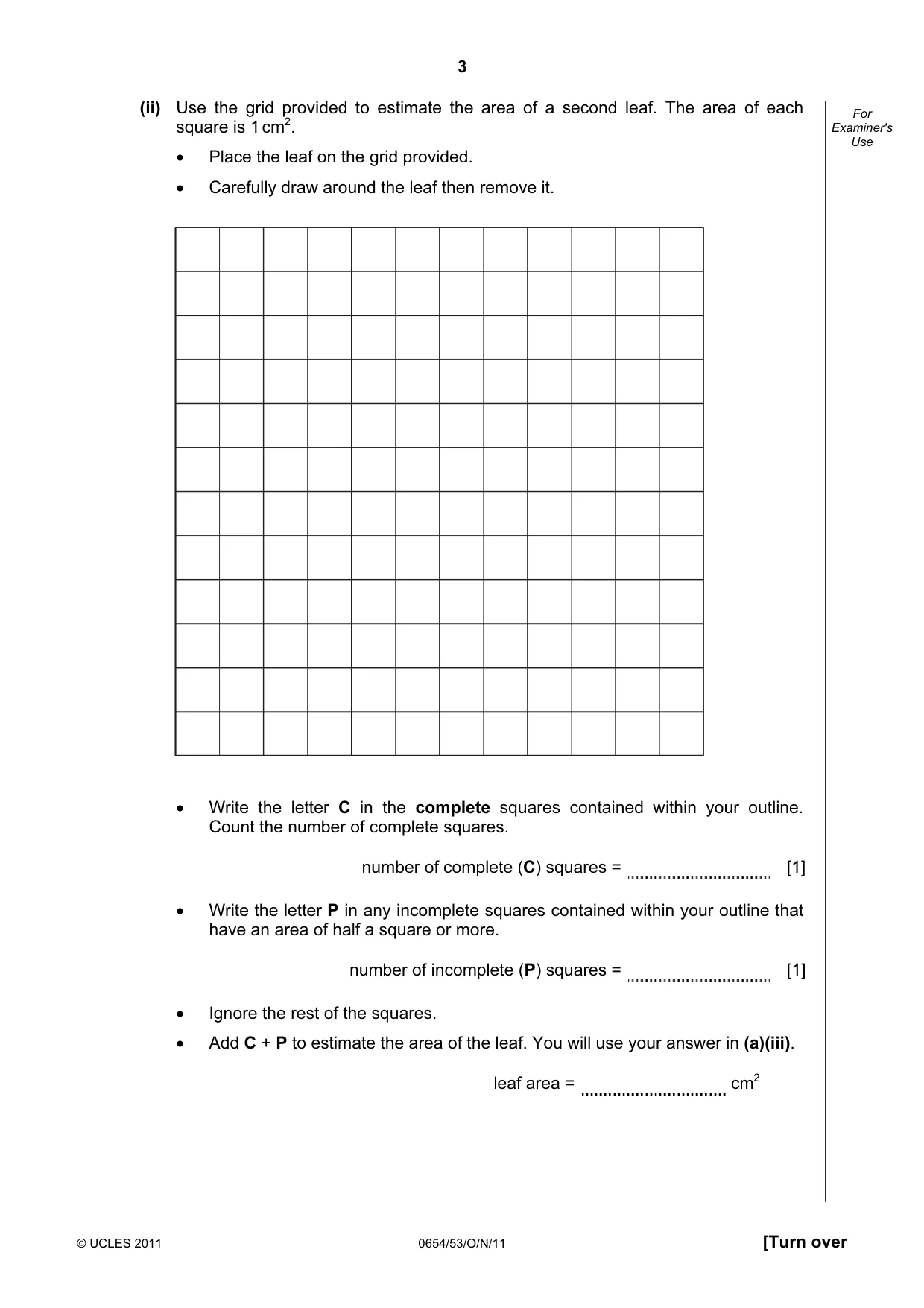Cambridge IGCSE Sciences - Co-ordinated (Double) 0654 2011 Oct/Nov Paper 5 · Variant 3 question paper, page 3 of 12