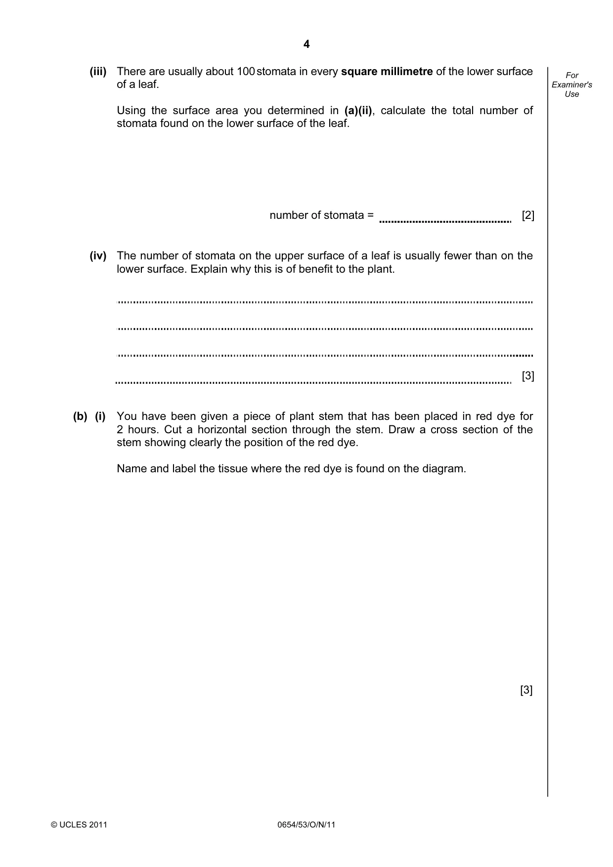 Cambridge IGCSE Sciences - Co-ordinated (Double) 0654 2011 Oct/Nov Paper 5 · Variant 3 question paper, page 4 of 12