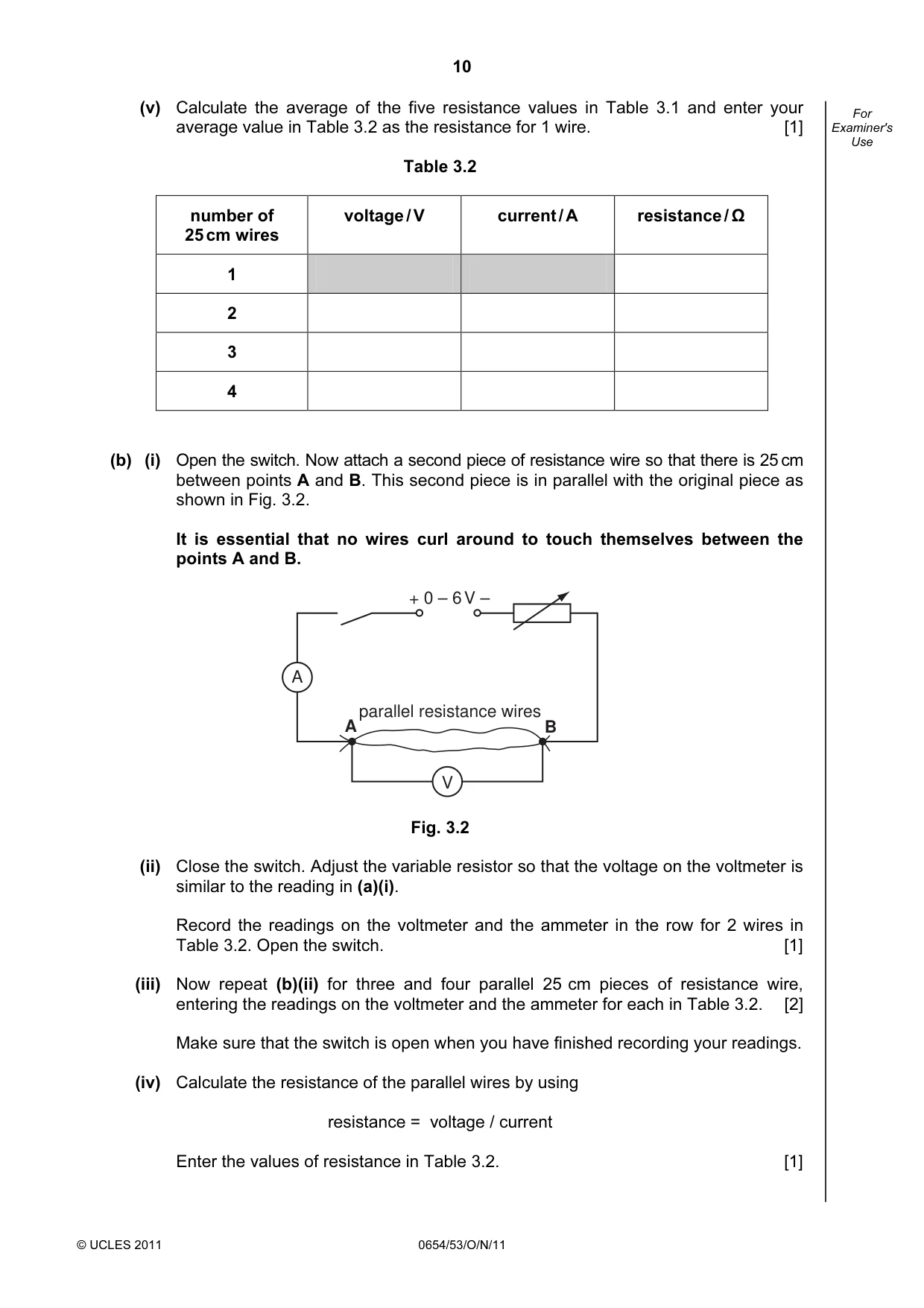 Cambridge IGCSE Sciences - Co-ordinated (Double) 0654 2011 Oct/Nov Paper 5 · Variant 3 question paper, page 10 of 12