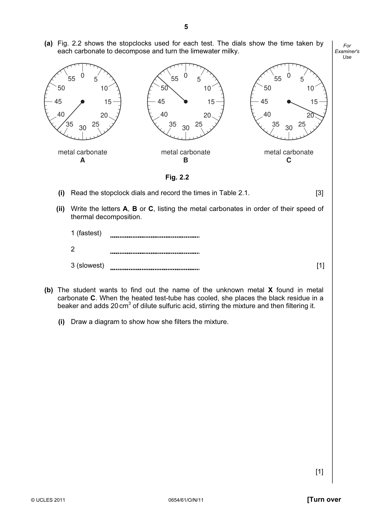 Cambridge IGCSE Sciences - Co-ordinated (Double) 0654 2011 Oct/Nov Paper 6 · Variant 1 question paper, page 5 of 20