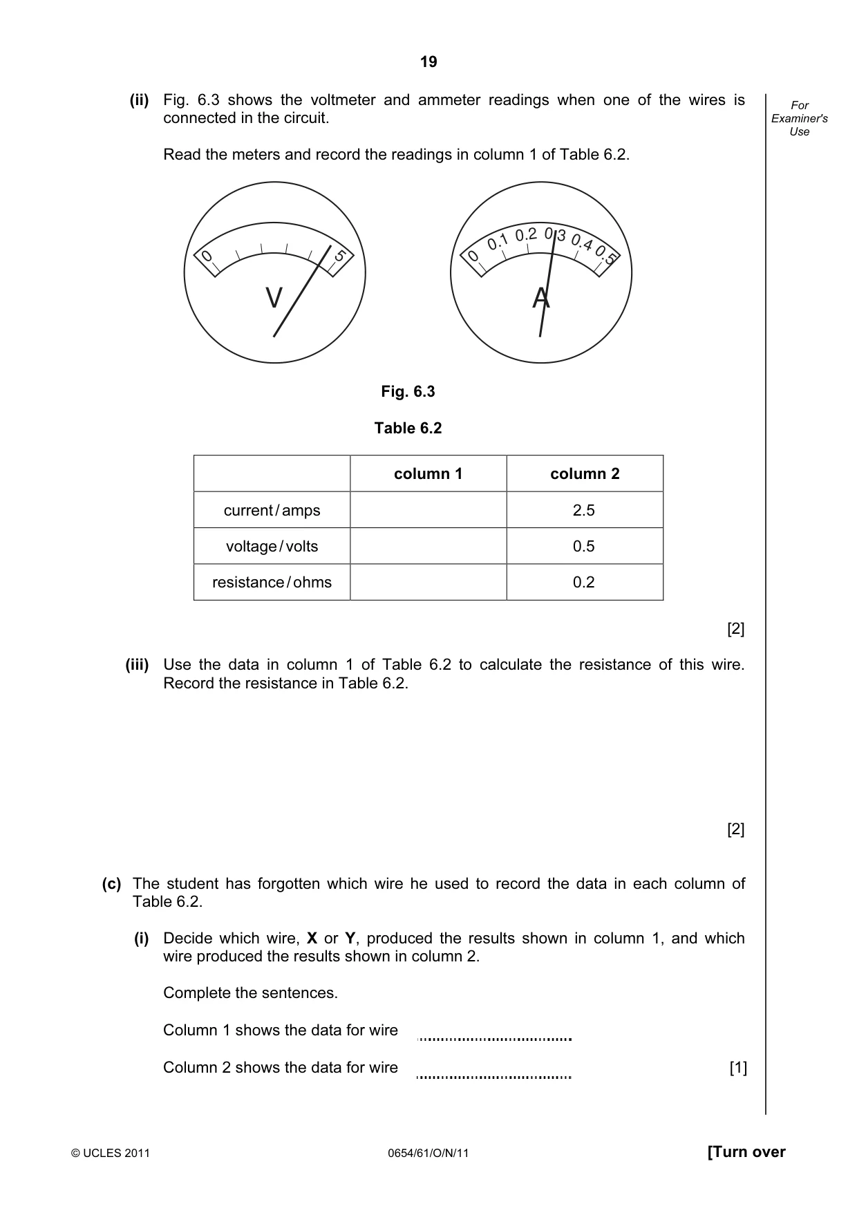 Cambridge IGCSE Sciences - Co-ordinated (Double) 0654 2011 Oct/Nov Paper 6 · Variant 1 question paper, page 19 of 20