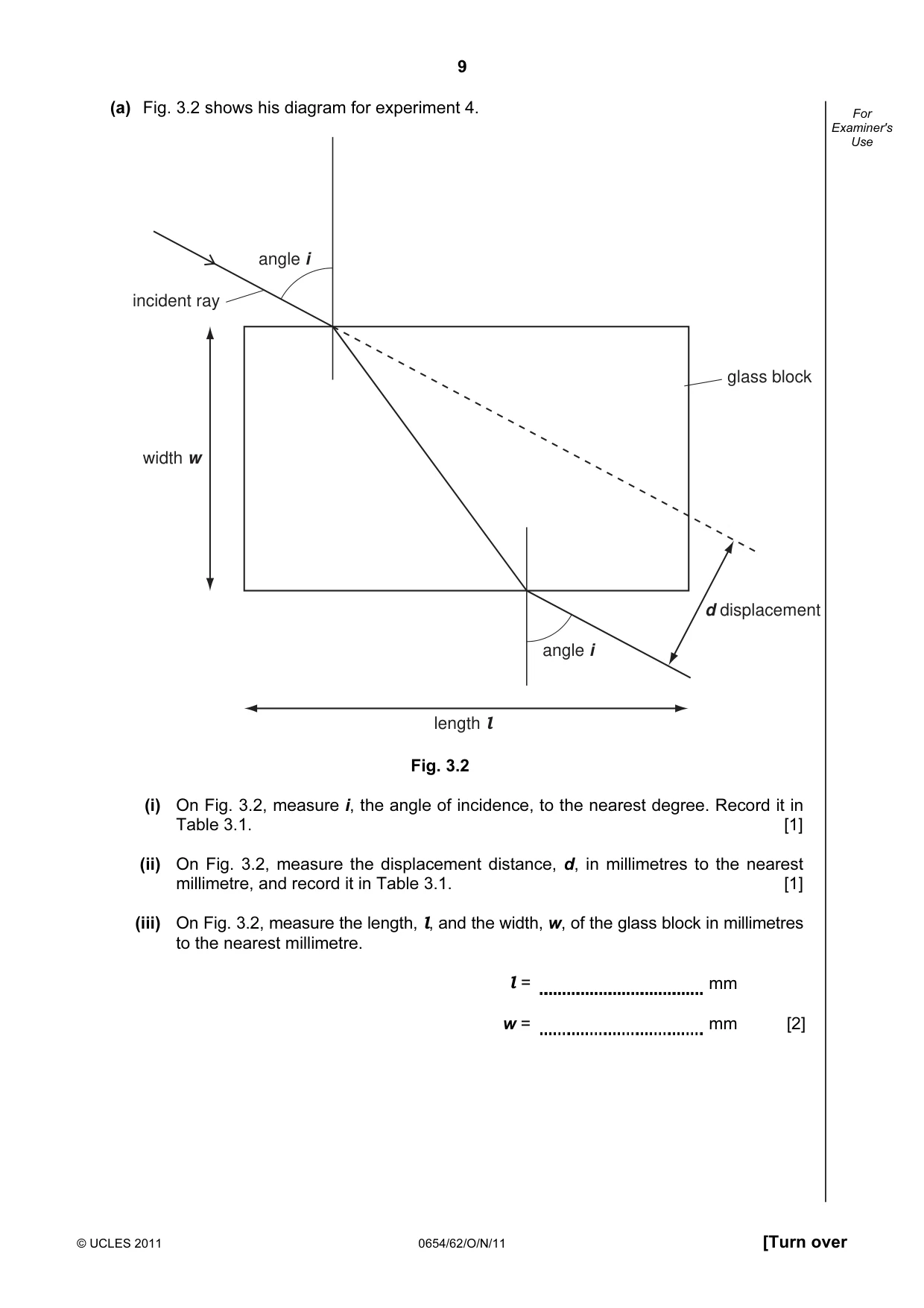 Cambridge IGCSE Sciences - Co-ordinated (Double) 0654 2011 Oct/Nov Paper 6 · Variant 2 question paper, page 9 of 20