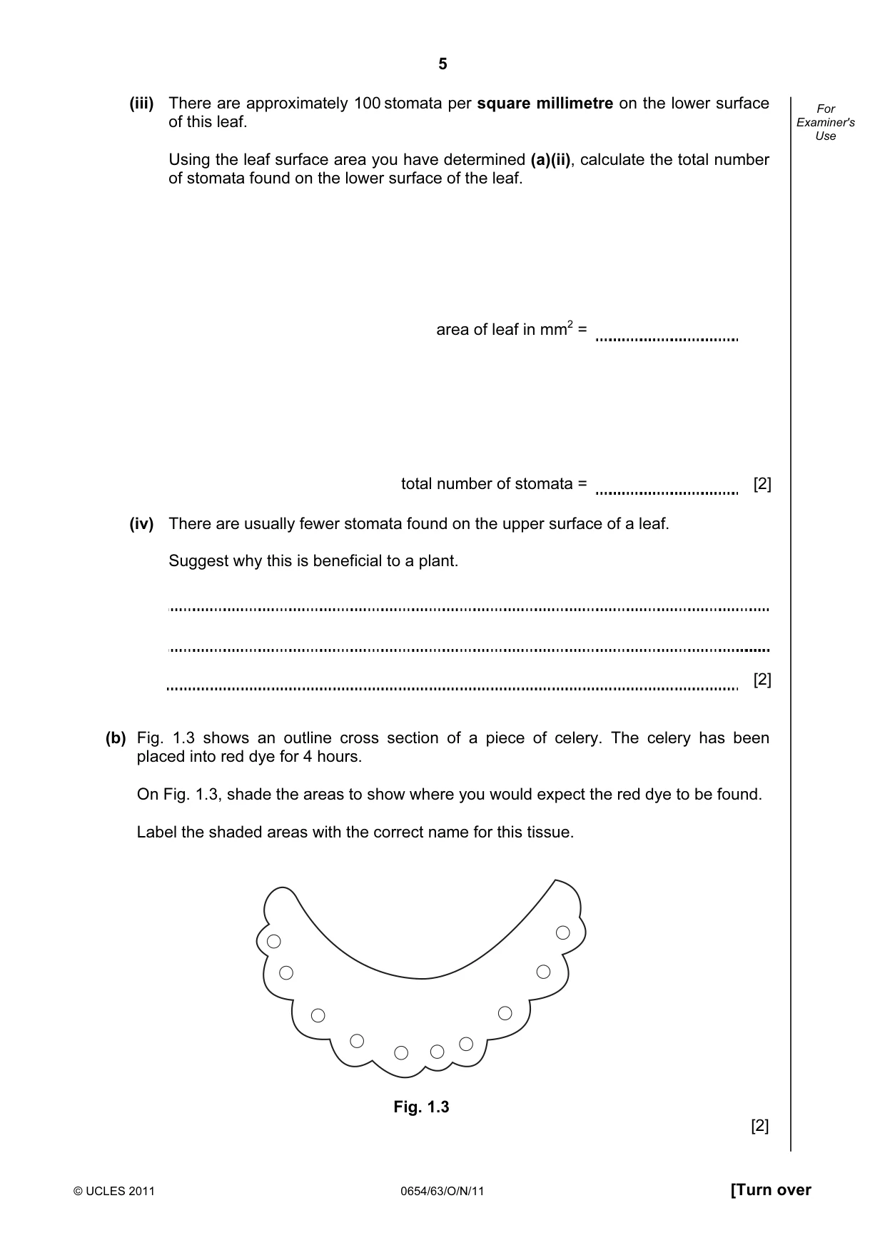Cambridge IGCSE Sciences - Co-ordinated (Double) 0654 2011 Oct/Nov Paper 6 · Variant 3 question paper, page 5 of 20