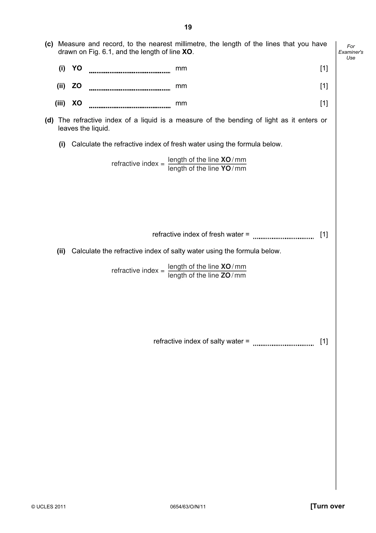 Cambridge IGCSE Sciences - Co-ordinated (Double) 0654 2011 Oct/Nov Paper 6 · Variant 3 question paper, page 19 of 20