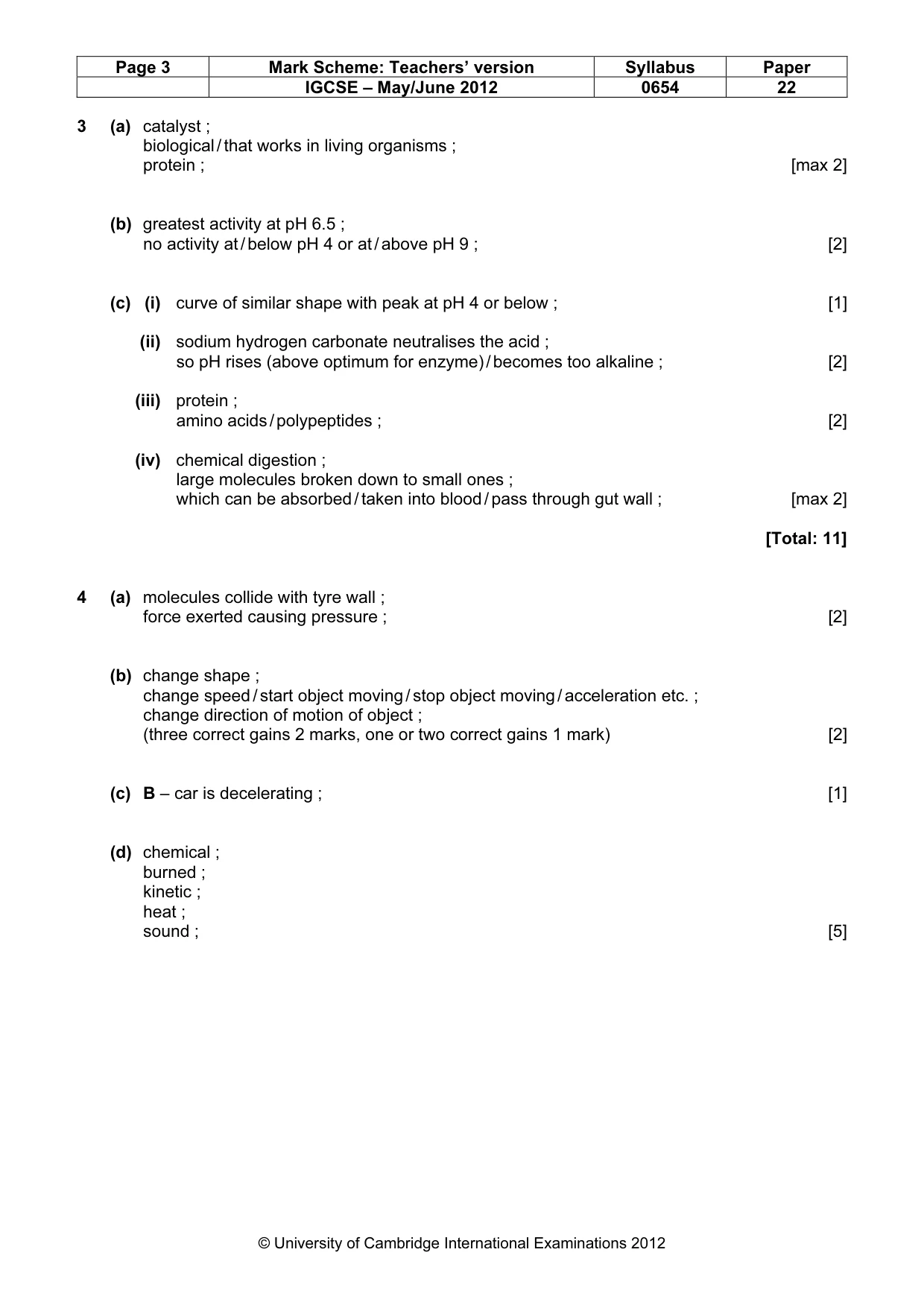 Mark scheme, page 3 of 8