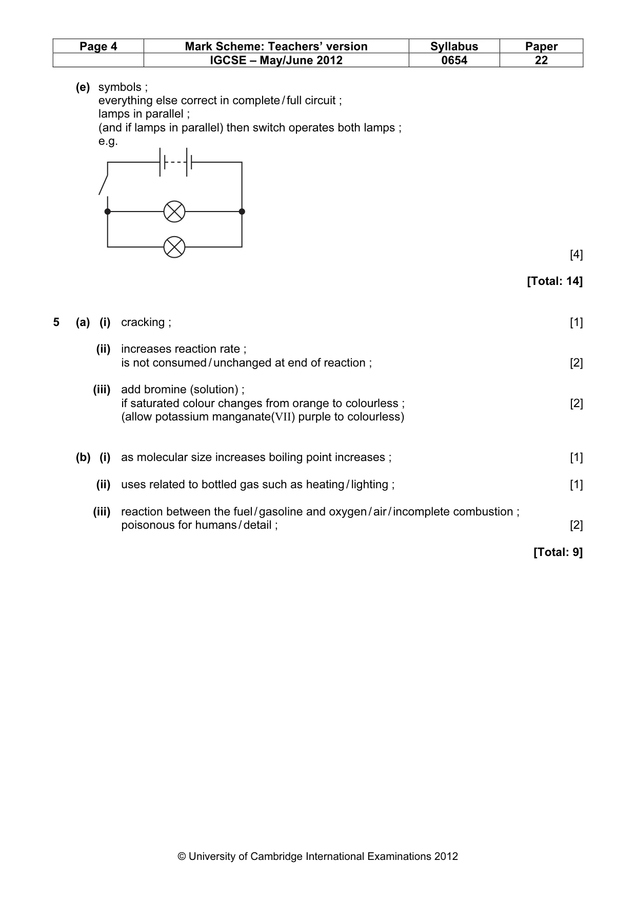 Mark scheme, page 4 of 8