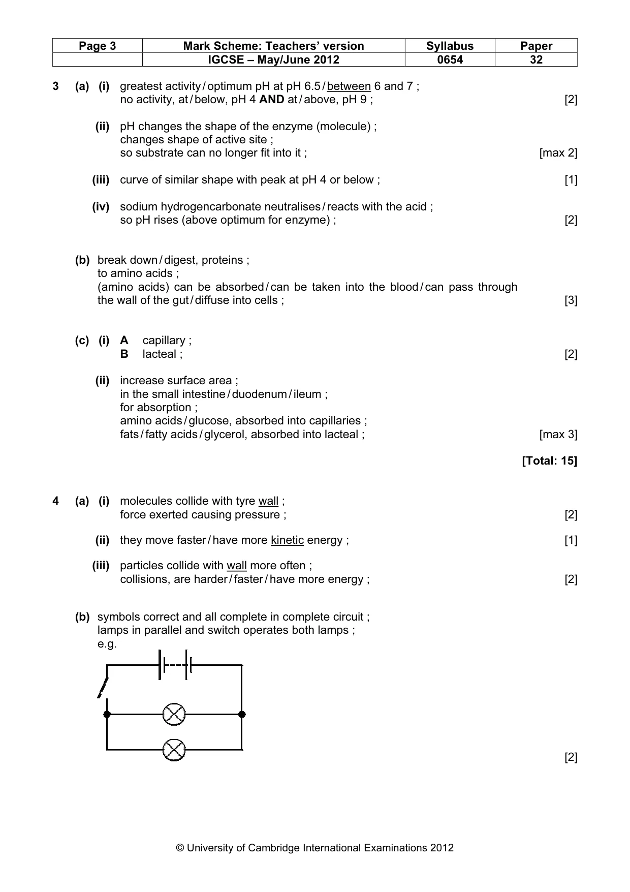 Mark scheme, page 3 of 8