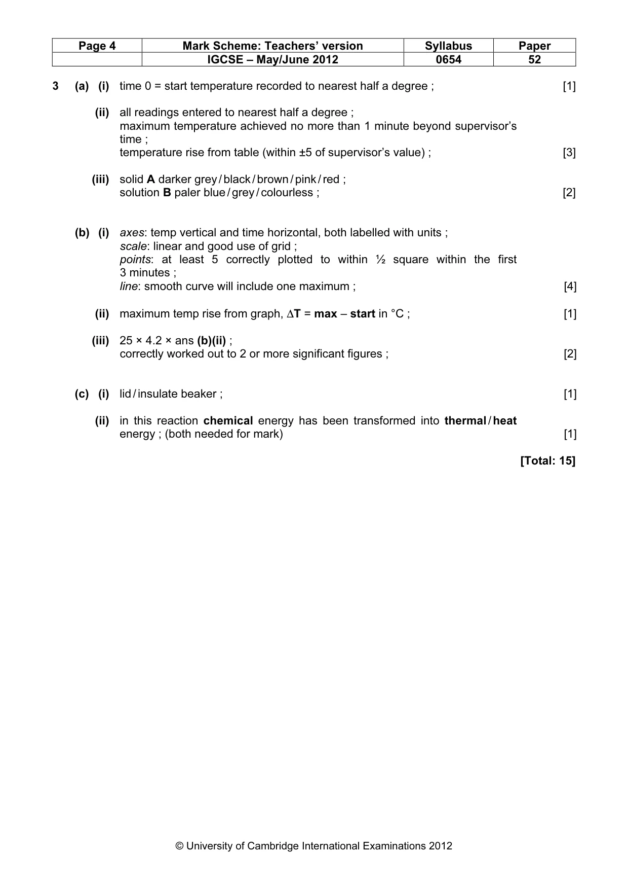 Mark scheme, page 4 of 4