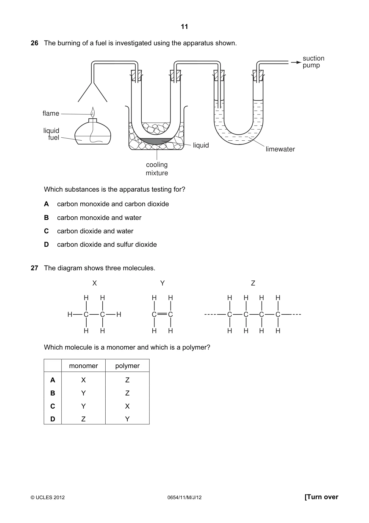 Cambridge IGCSE Sciences - Co-ordinated (Double) 0654 2012 May/June Paper 1 · Variant 1 question paper, page 11 of 20