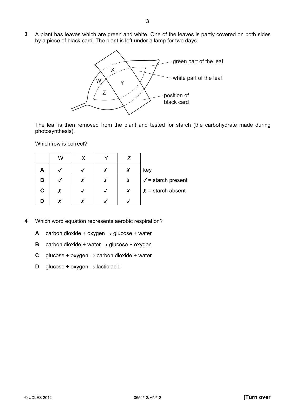 Cambridge IGCSE Sciences - Co-ordinated (Double) 0654 2012 May/June Paper 1 · Variant 2 question paper, page 3 of 20
