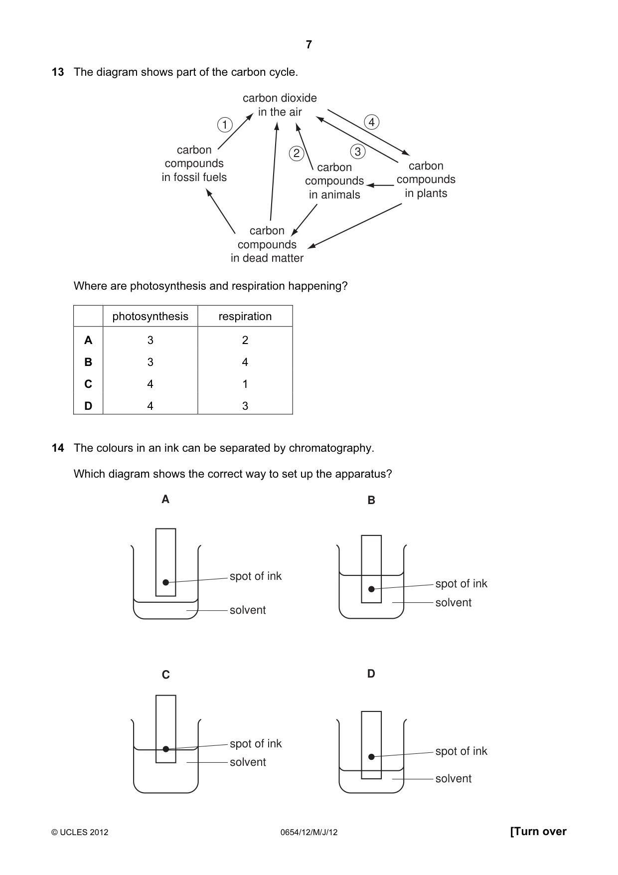 Cambridge IGCSE Sciences - Co-ordinated (Double) 0654 2012 May/June Paper 1 · Variant 2 question paper, page 7 of 20