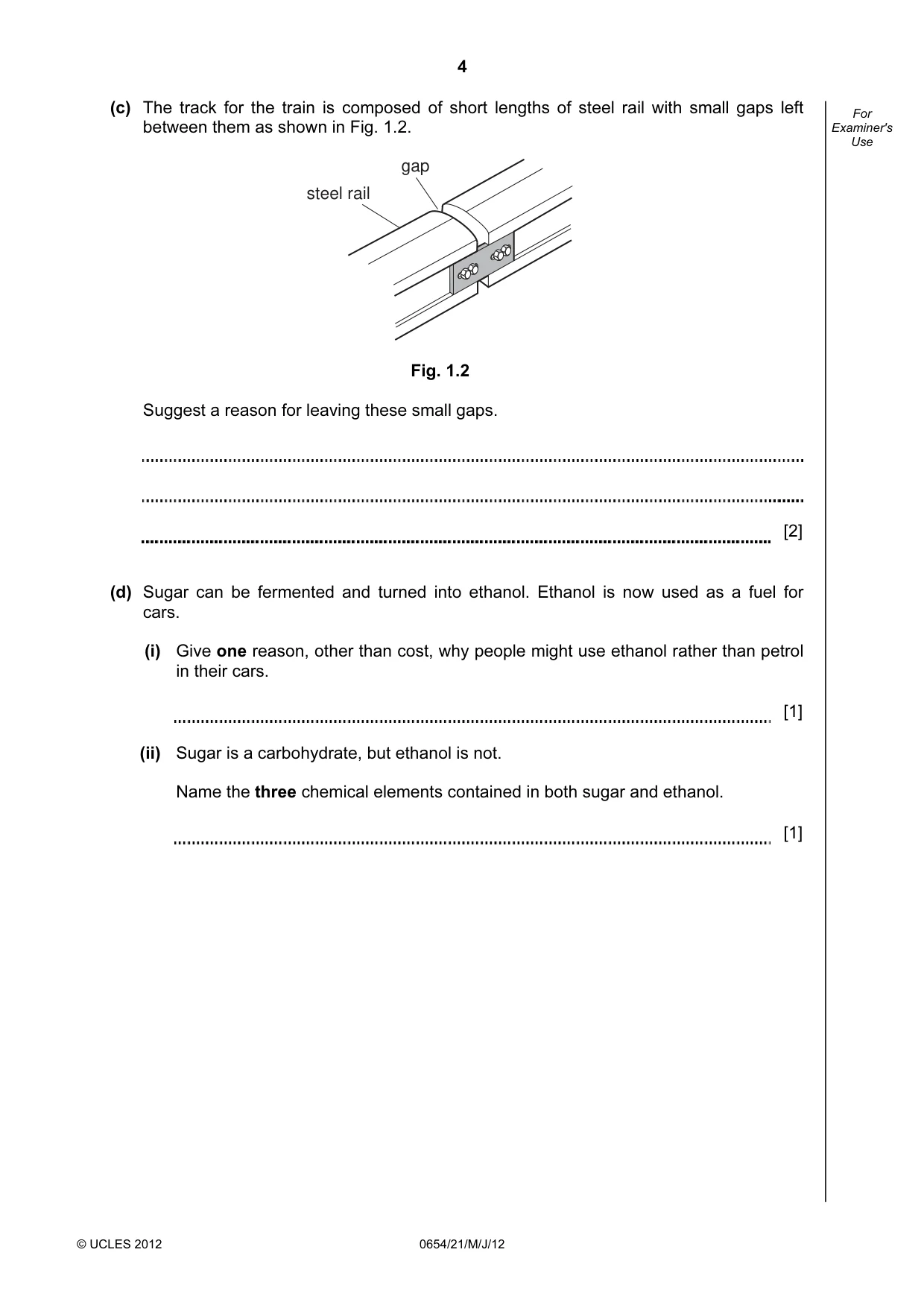 Cambridge IGCSE Sciences - Co-ordinated (Double) 0654 2012 May/June Paper 2 · Variant 1 question paper, page 4 of 32