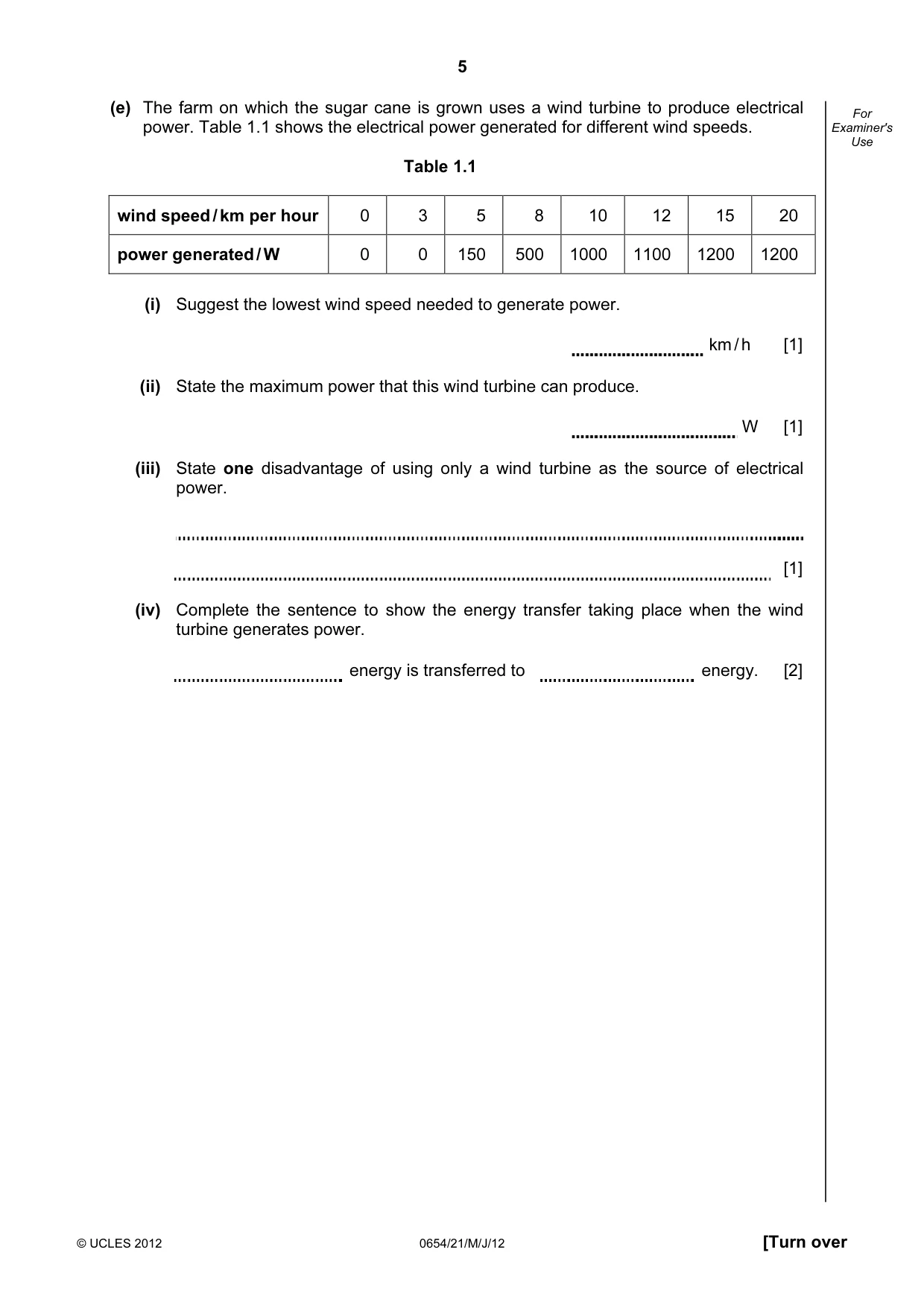 Cambridge IGCSE Sciences - Co-ordinated (Double) 0654 2012 May/June Paper 2 · Variant 1 question paper, page 5 of 32