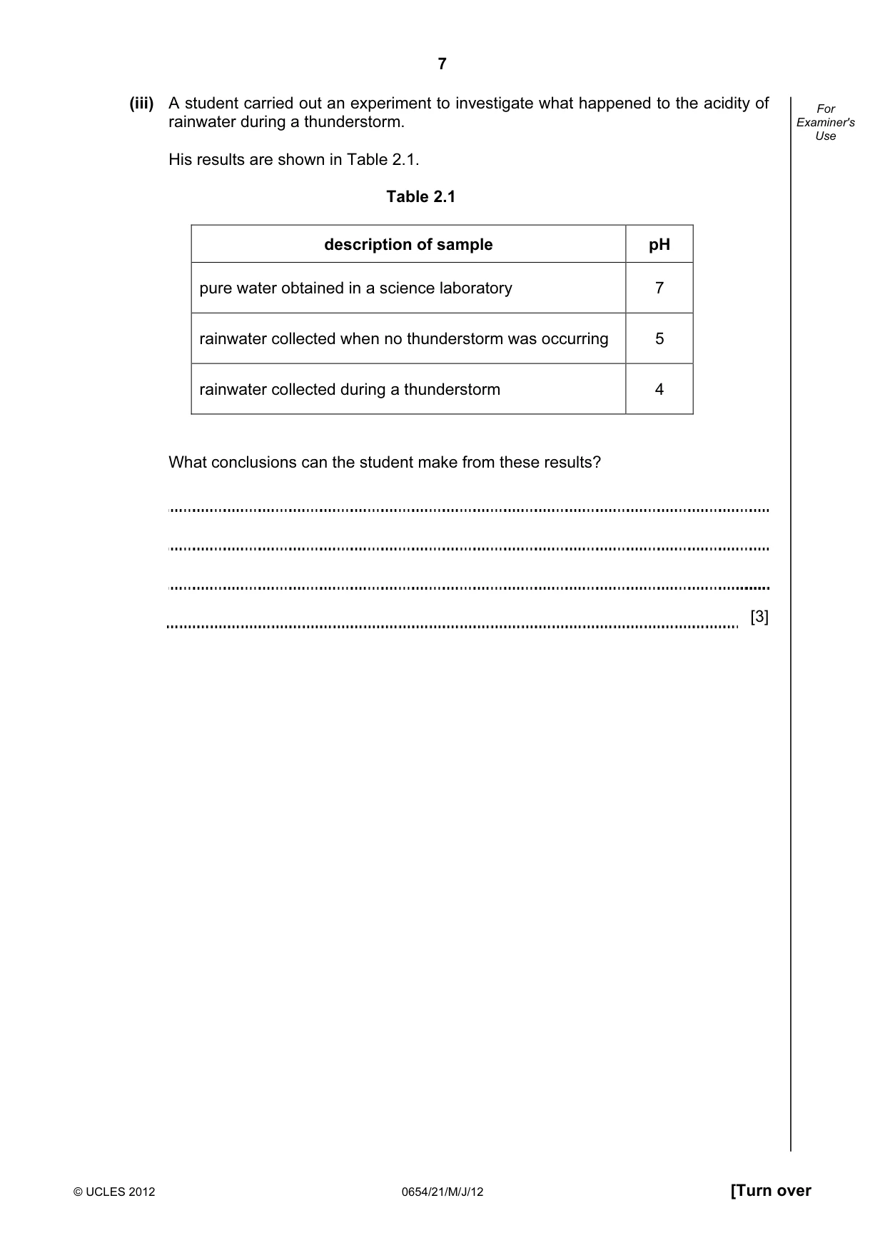 Cambridge IGCSE Sciences - Co-ordinated (Double) 0654 2012 May/June Paper 2 · Variant 1 question paper, page 7 of 32