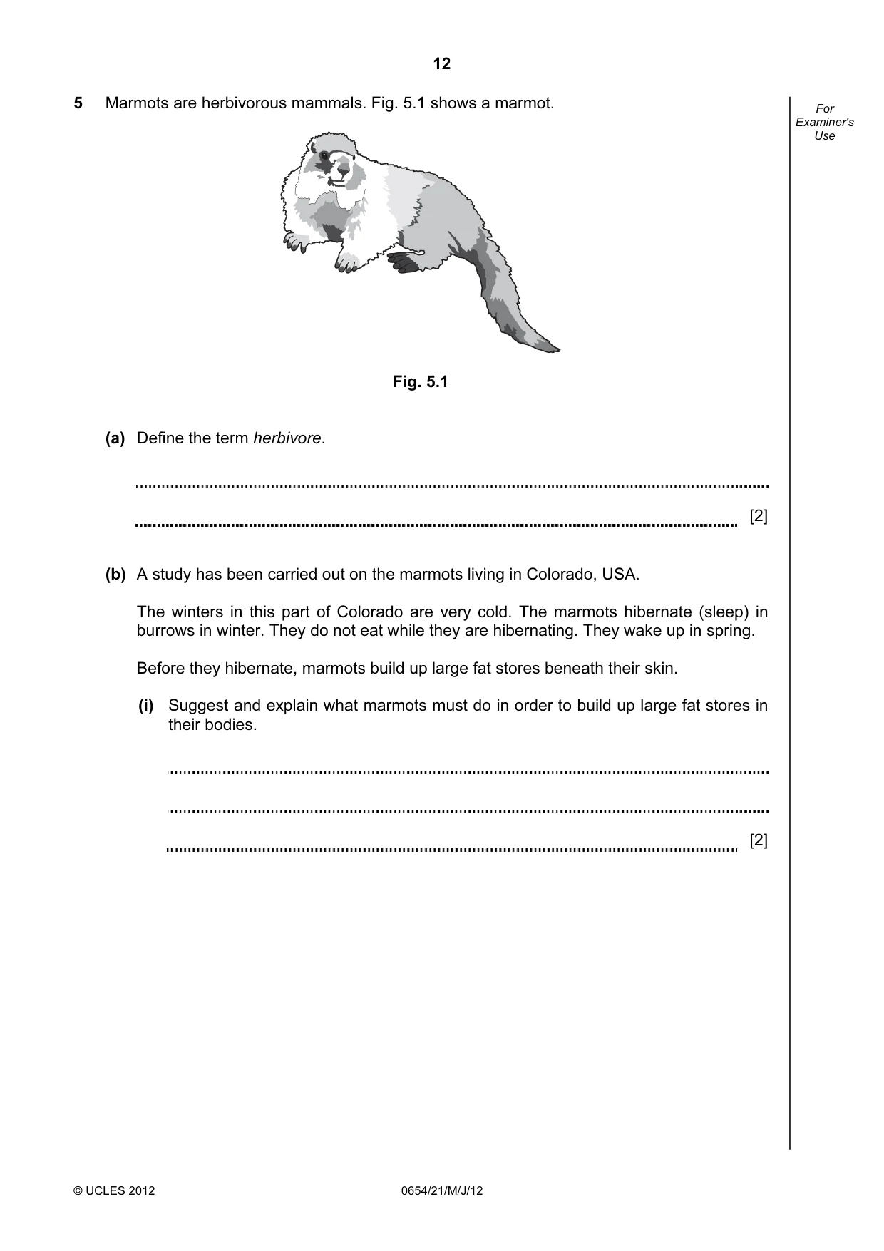 Cambridge IGCSE Sciences - Co-ordinated (Double) 0654 2012 May/June Paper 2 · Variant 1 question paper, page 12 of 32
