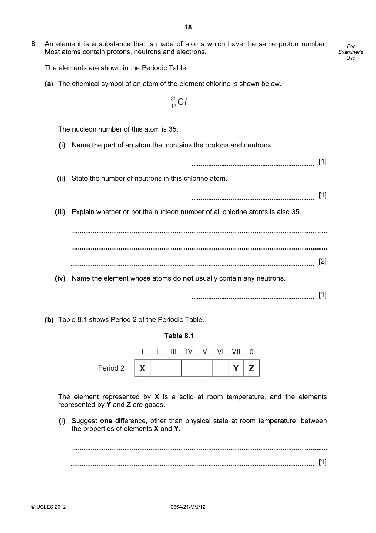 Cambridge IGCSE Sciences - Co-ordinated (Double) 0654 2012 May/June Paper 2 · Variant 1 question paper, page 18 of 32