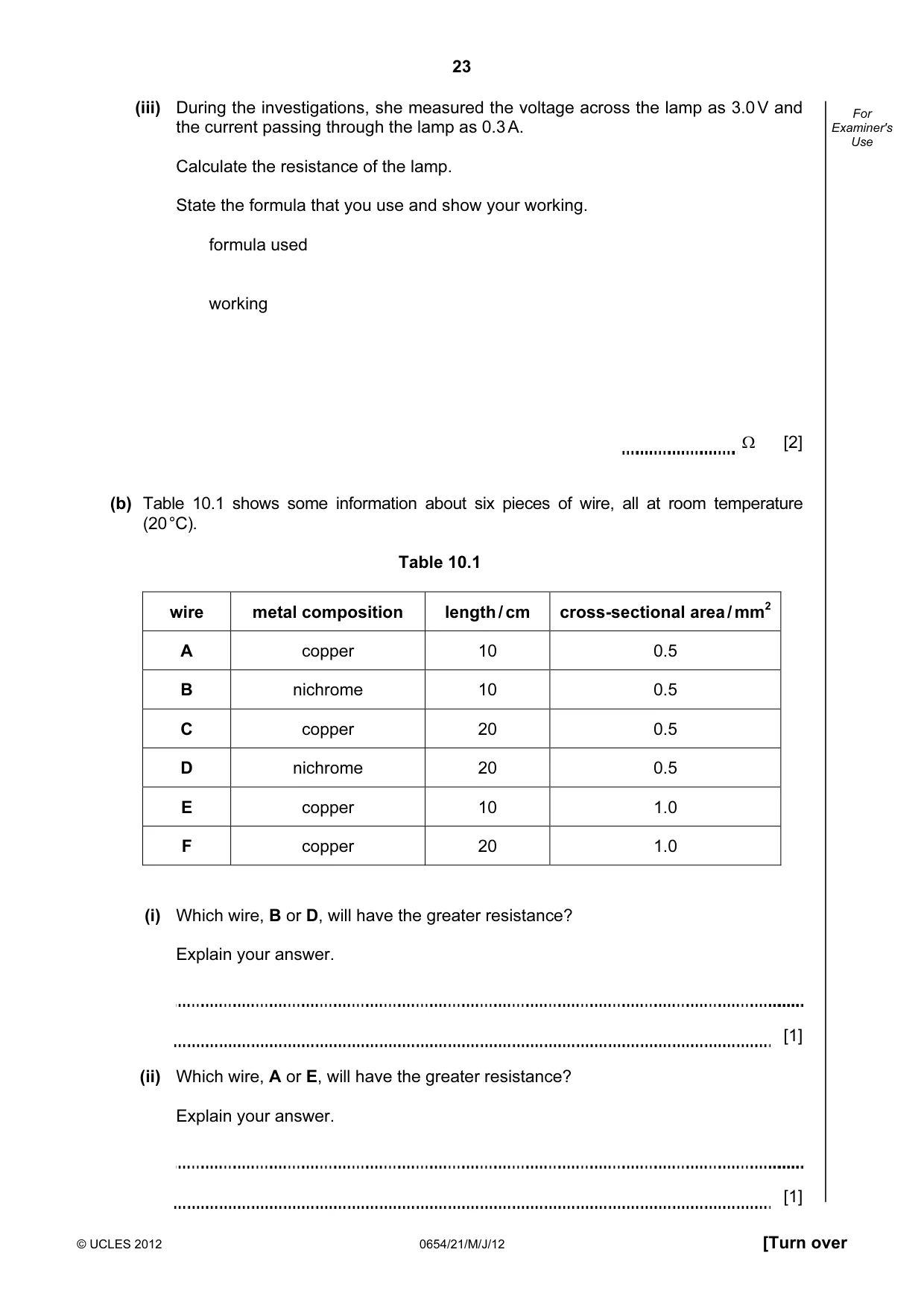 Cambridge IGCSE Sciences - Co-ordinated (Double) 0654 2012 May/June Paper 2 · Variant 1 question paper, page 23 of 32