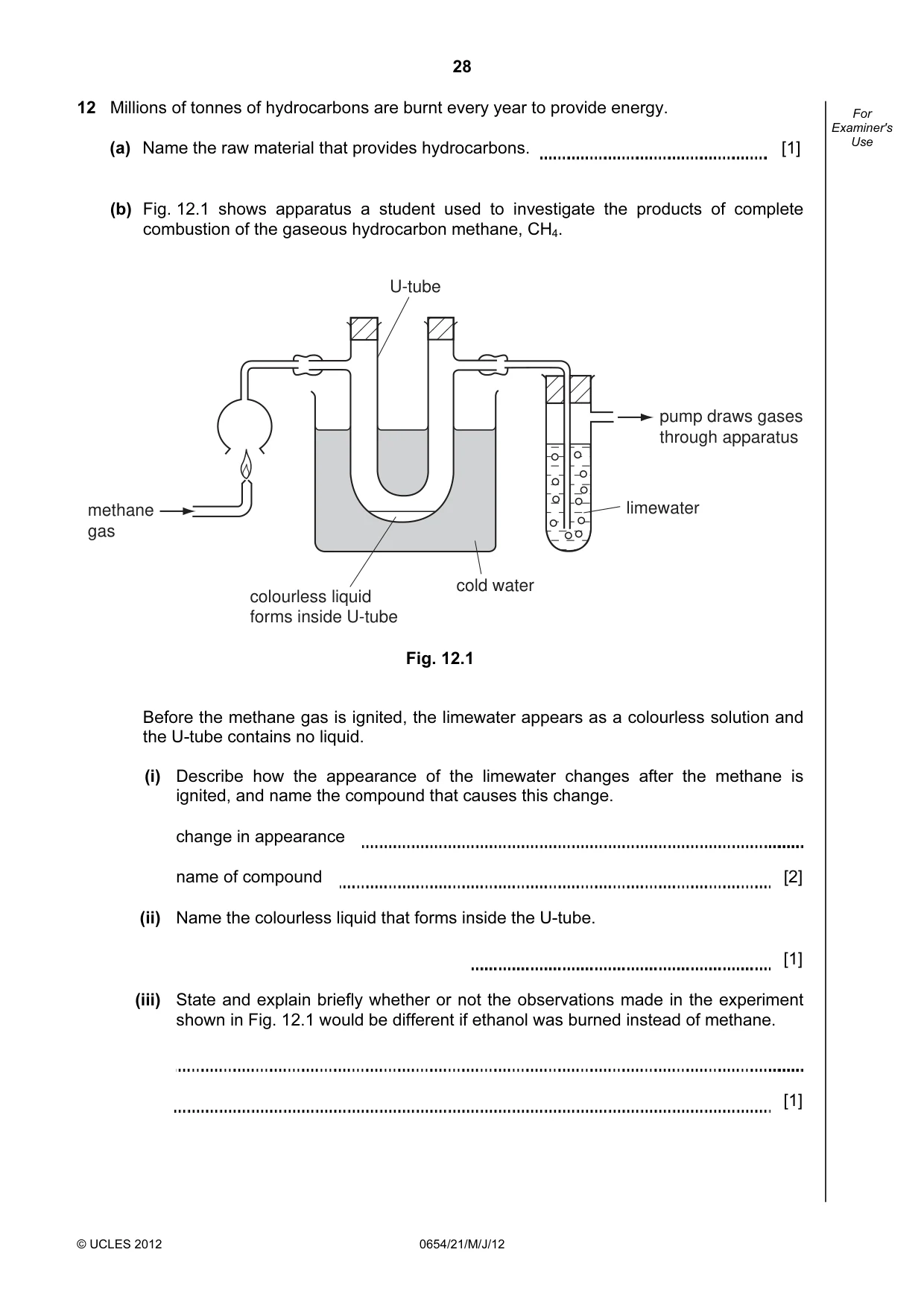Cambridge IGCSE Sciences - Co-ordinated (Double) 0654 2012 May/June Paper 2 · Variant 1 question paper, page 28 of 32