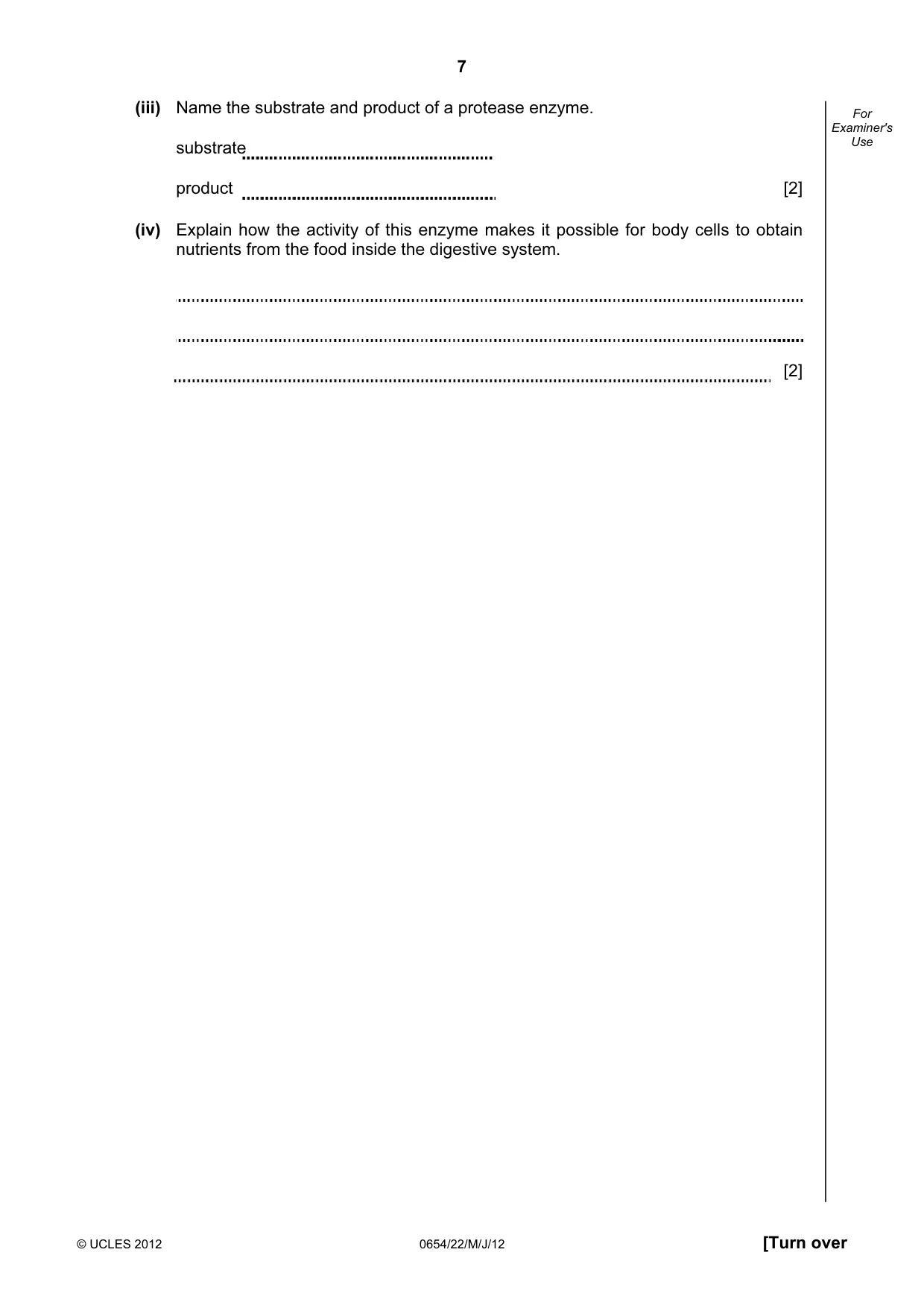 Cambridge IGCSE Sciences - Co-ordinated (Double) 0654 2012 May/June Paper 2 · Variant 2 question paper, page 7 of 28