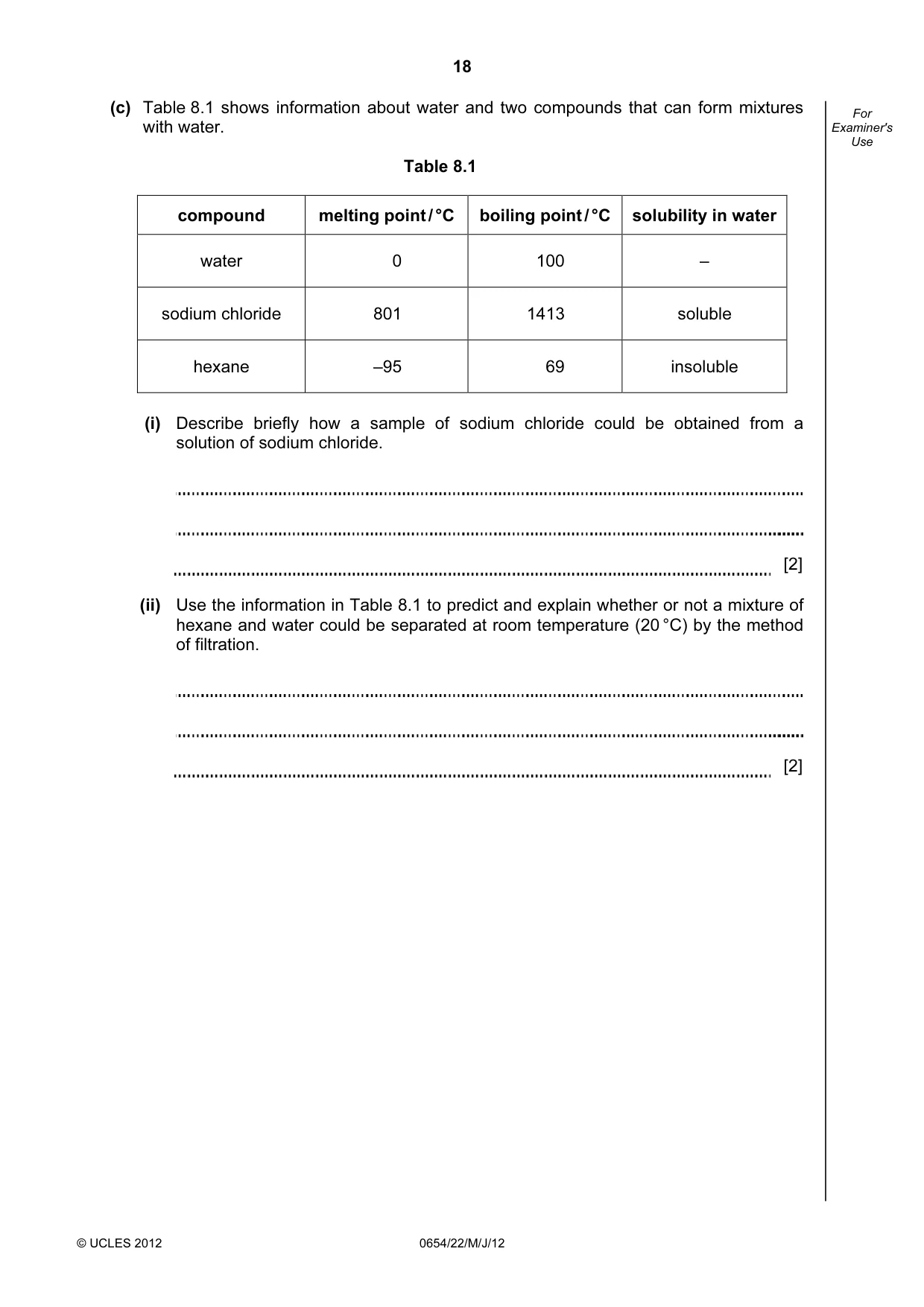 Cambridge IGCSE Sciences - Co-ordinated (Double) 0654 2012 May/June Paper 2 · Variant 2 question paper, page 18 of 28