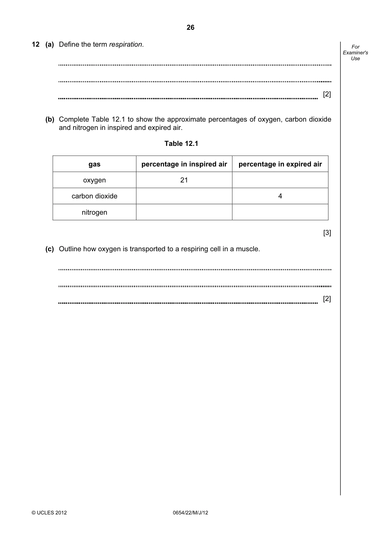 Cambridge IGCSE Sciences - Co-ordinated (Double) 0654 2012 May/June Paper 2 · Variant 2 question paper, page 26 of 28