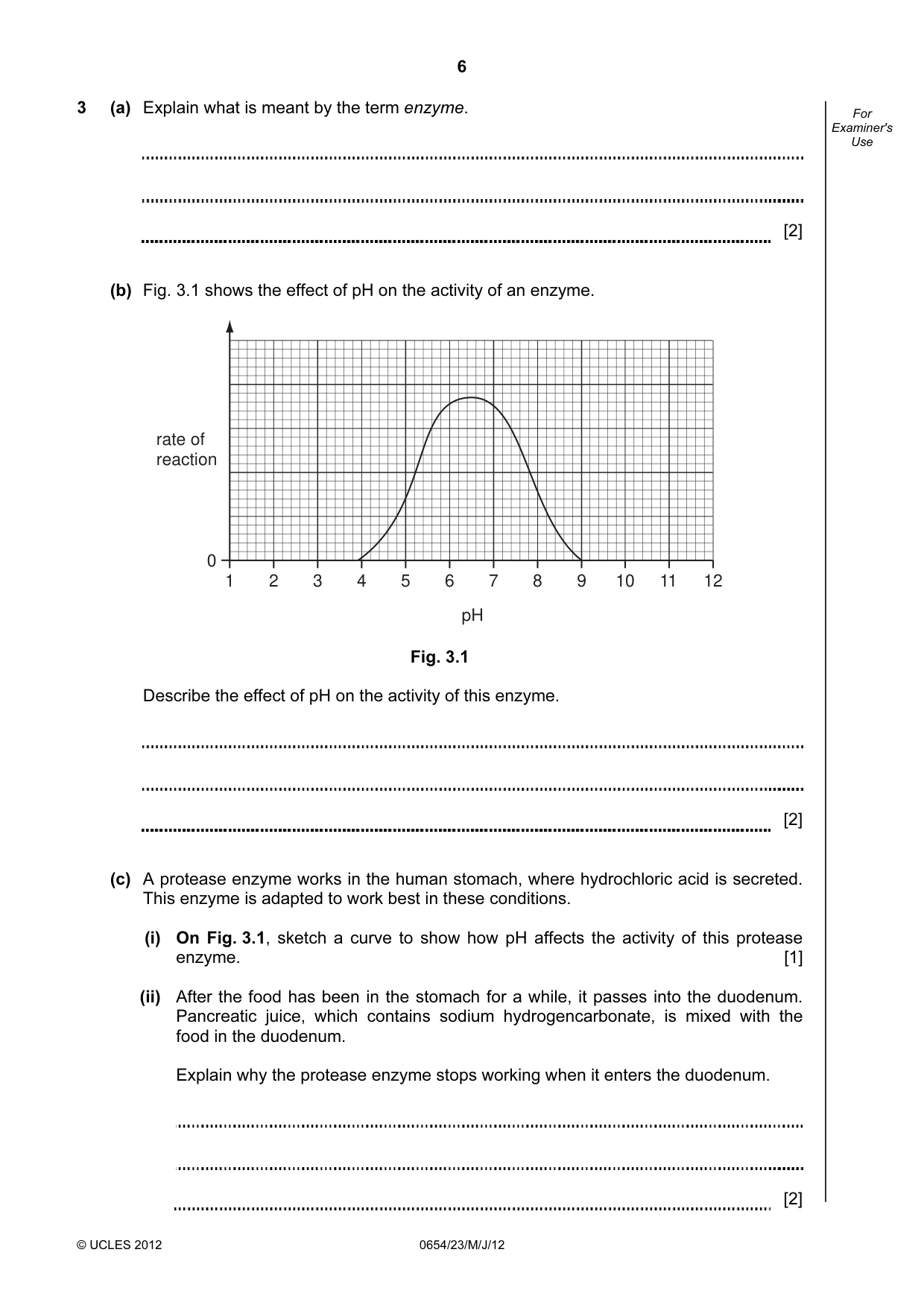 Cambridge IGCSE Sciences - Co-ordinated (Double) 0654 2012 May/June Paper 2 · Variant 3 question paper, page 6 of 28