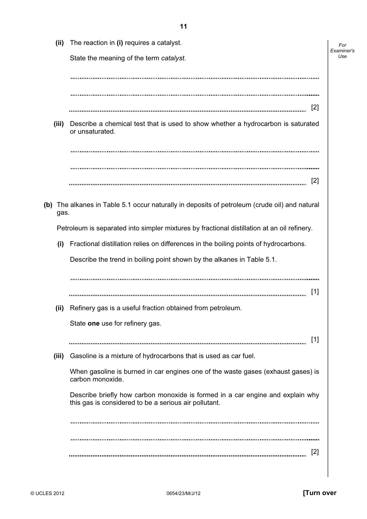 Cambridge IGCSE Sciences - Co-ordinated (Double) 0654 2012 May/June Paper 2 · Variant 3 question paper, page 11 of 28