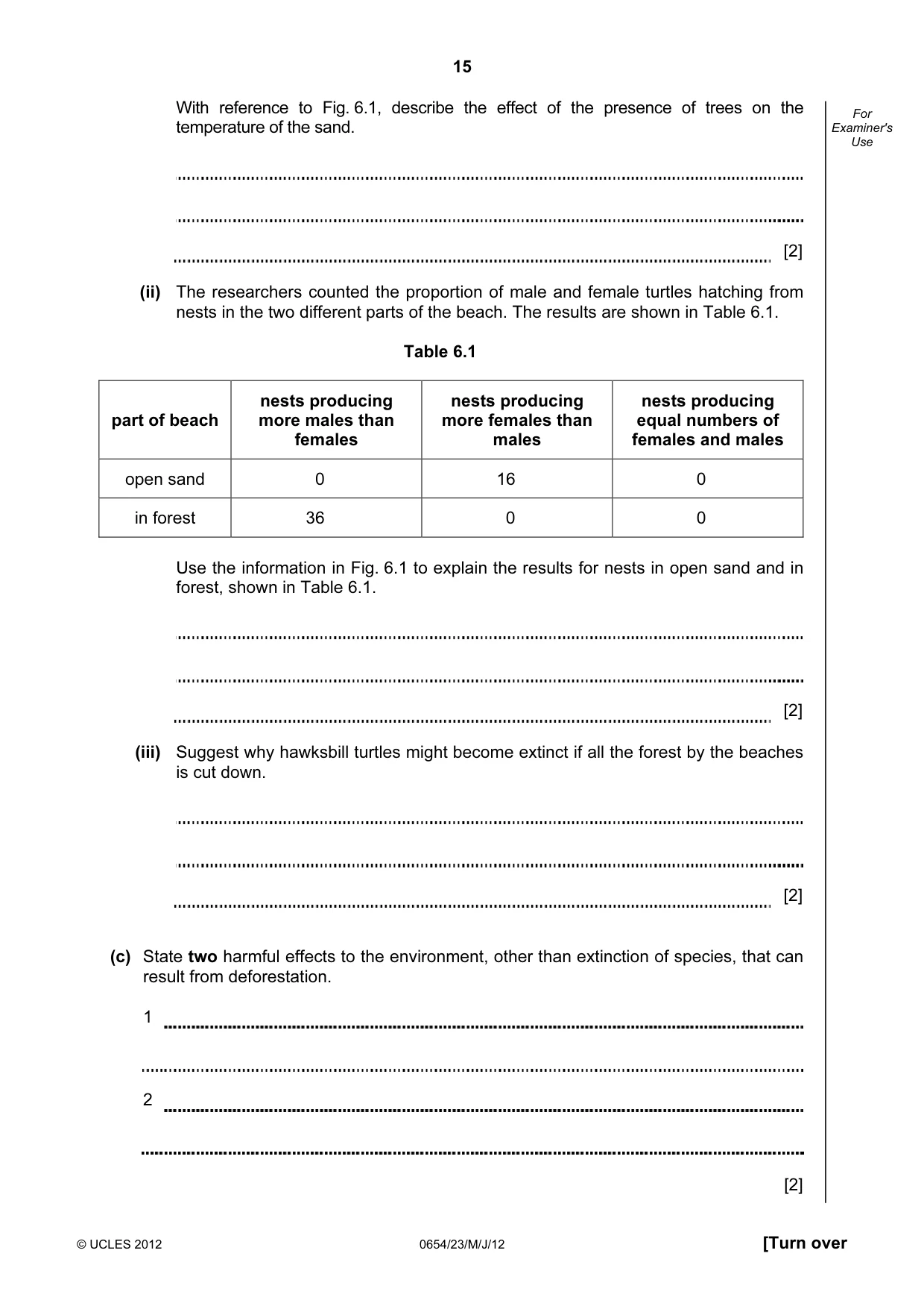 Cambridge IGCSE Sciences - Co-ordinated (Double) 0654 2012 May/June Paper 2 · Variant 3 question paper, page 15 of 28