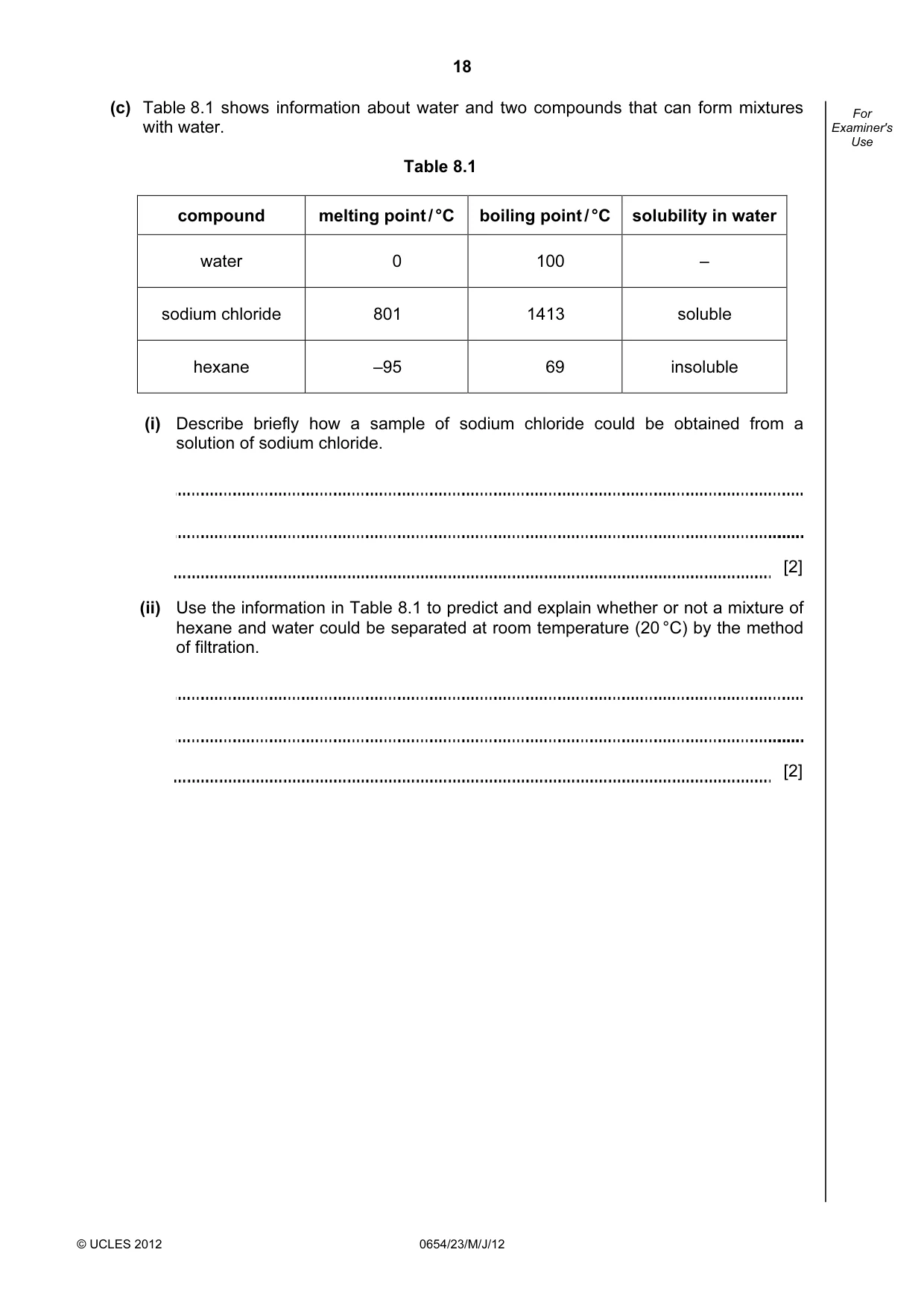 Cambridge IGCSE Sciences - Co-ordinated (Double) 0654 2012 May/June Paper 2 · Variant 3 question paper, page 18 of 28