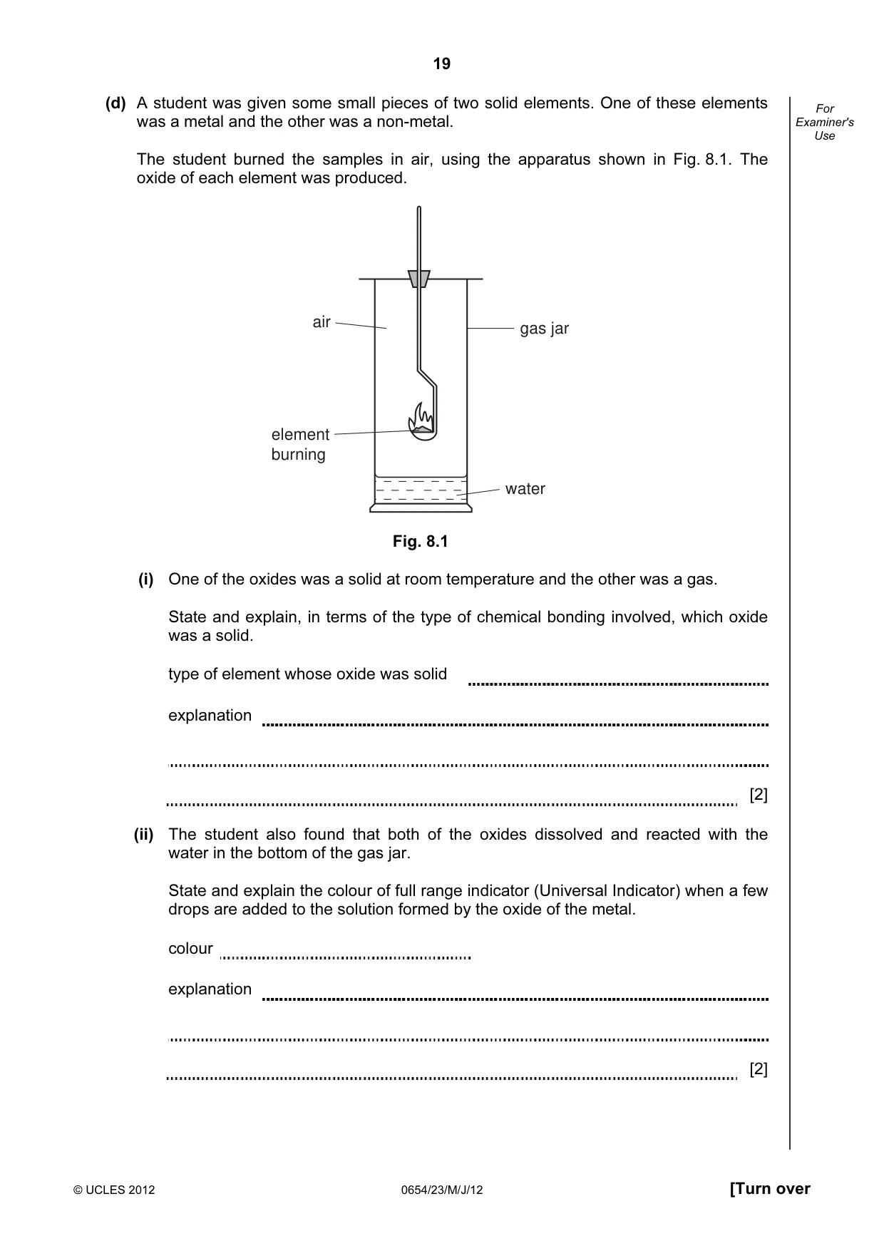 Cambridge IGCSE Sciences - Co-ordinated (Double) 0654 2012 May/June Paper 2 · Variant 3 question paper, page 19 of 28