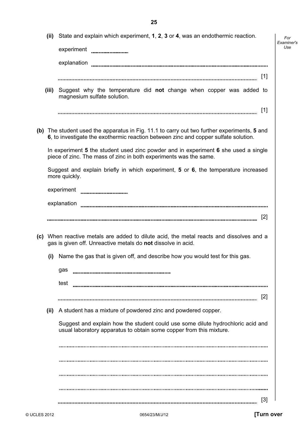 Cambridge IGCSE Sciences - Co-ordinated (Double) 0654 2012 May/June Paper 2 · Variant 3 question paper, page 25 of 28