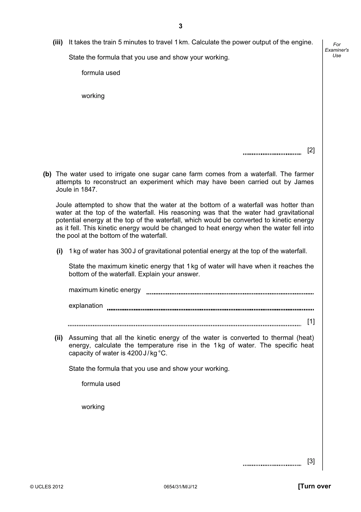 Cambridge IGCSE Sciences - Co-ordinated (Double) 0654 2012 May/June Paper 3 · Variant 1 question paper, page 3 of 28
