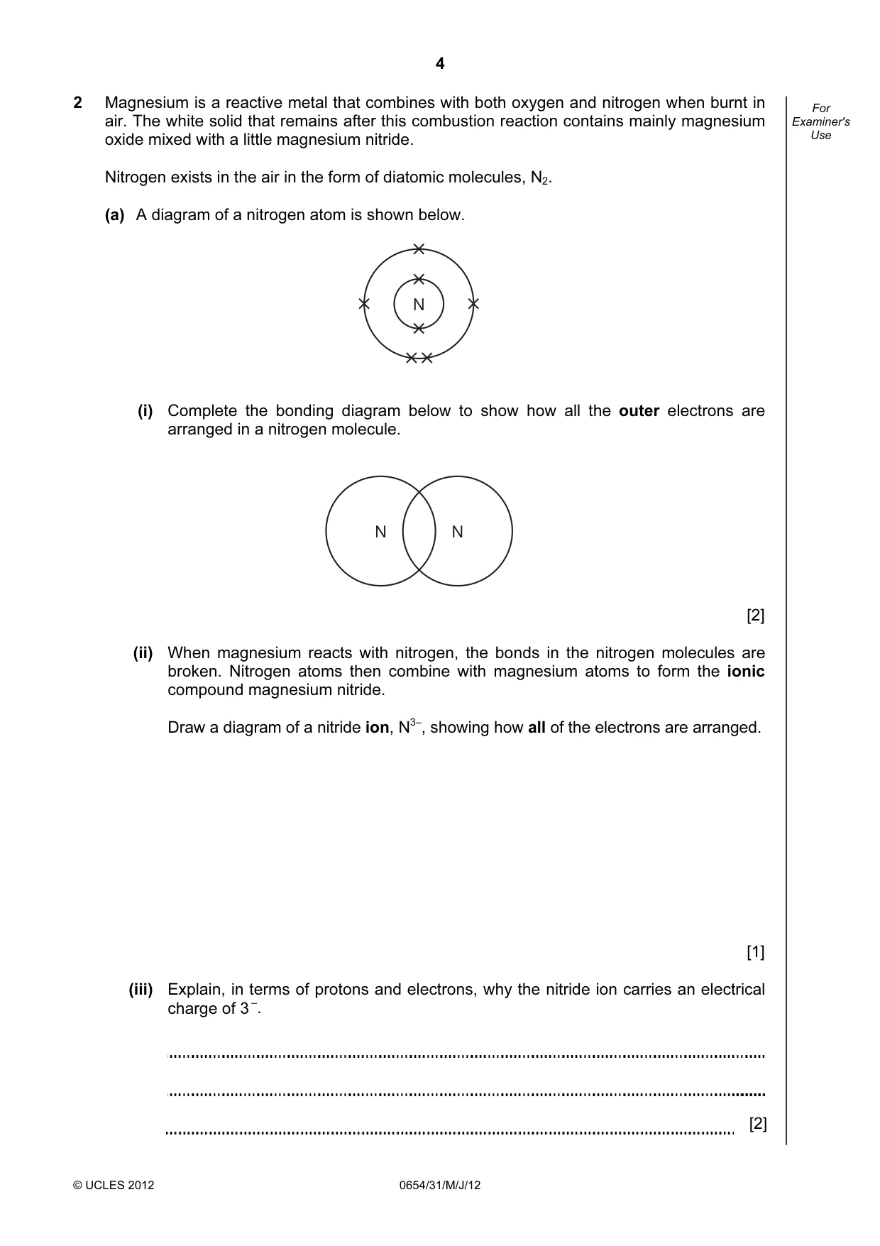 Cambridge IGCSE Sciences - Co-ordinated (Double) 0654 2012 May/June Paper 3 · Variant 1 question paper, page 4 of 28