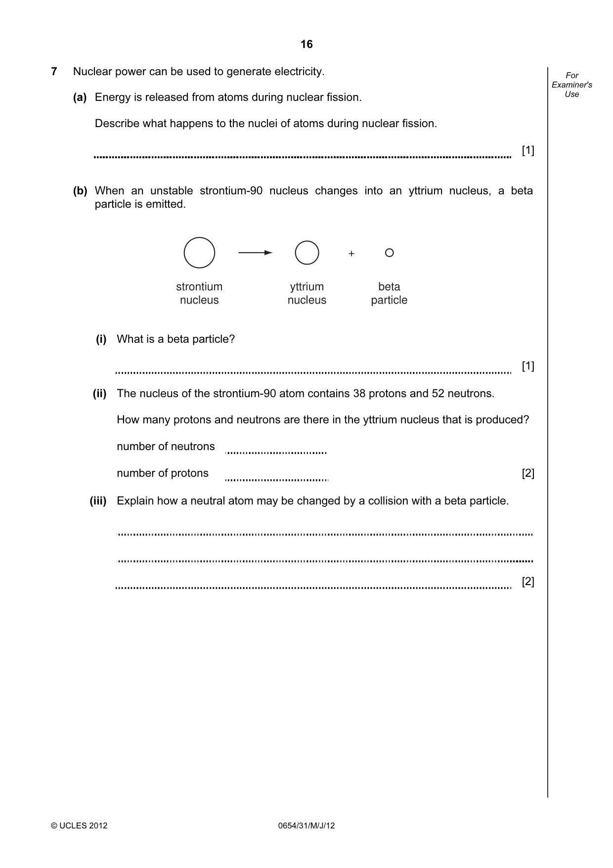 Cambridge IGCSE Sciences - Co-ordinated (Double) 0654 2012 May/June Paper 3 · Variant 1 question paper, page 16 of 28