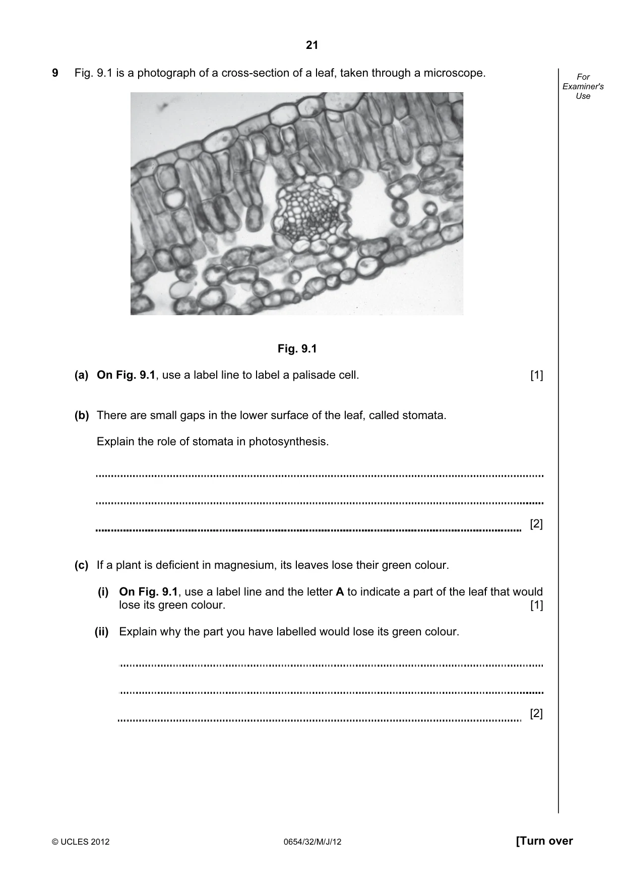 Cambridge IGCSE Sciences - Co-ordinated (Double) 0654 2012 May/June Paper 3 · Variant 2 question paper, page 21 of 28