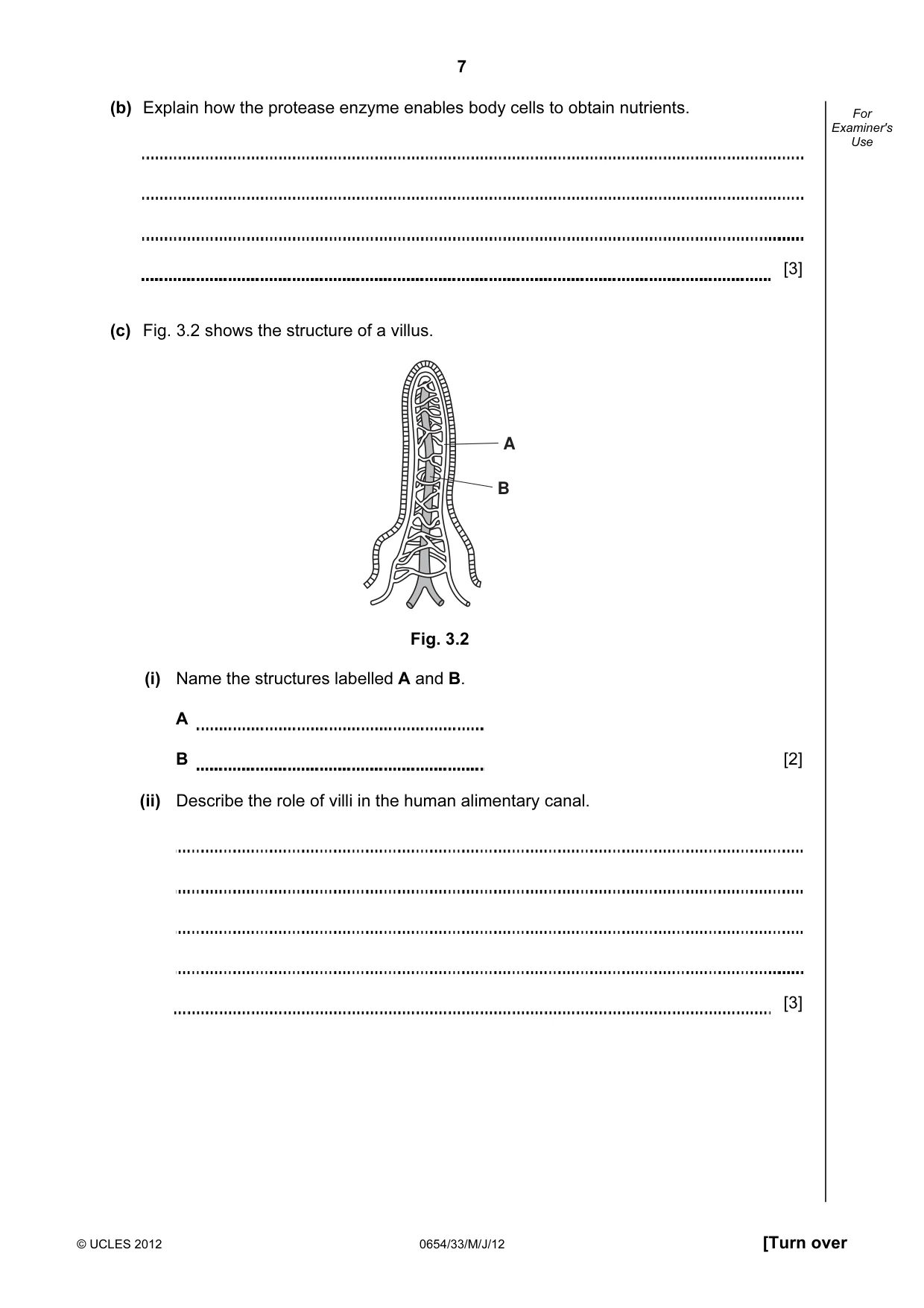 Cambridge IGCSE Sciences - Co-ordinated (Double) 0654 2012 May/June Paper 3 · Variant 3 question paper, page 7 of 28
