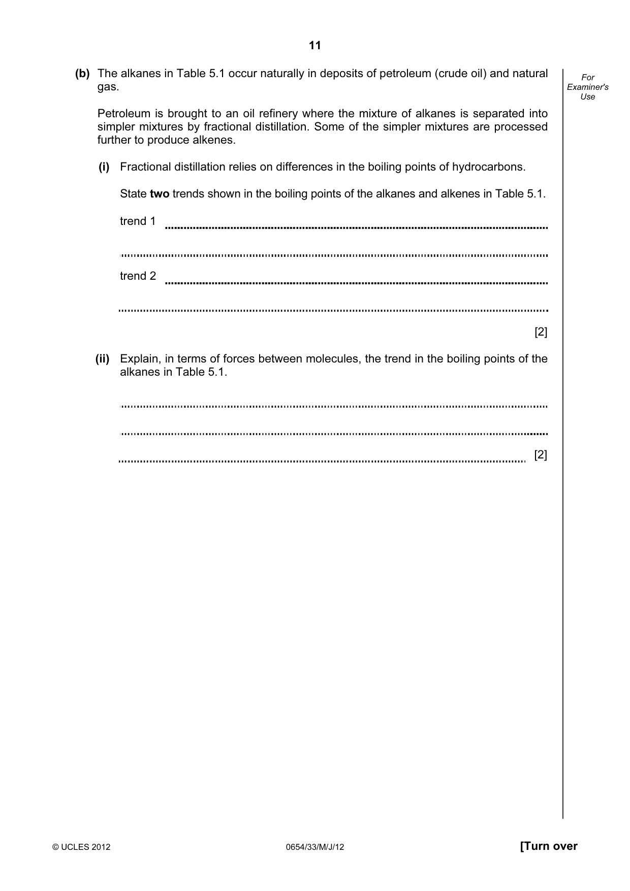 Cambridge IGCSE Sciences - Co-ordinated (Double) 0654 2012 May/June Paper 3 · Variant 3 question paper, page 11 of 28