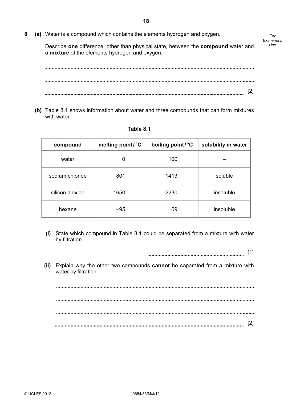 Cambridge IGCSE Sciences - Co-ordinated (Double) 0654 2012 May/June Paper 3 · Variant 3 question paper, page 18 of 28