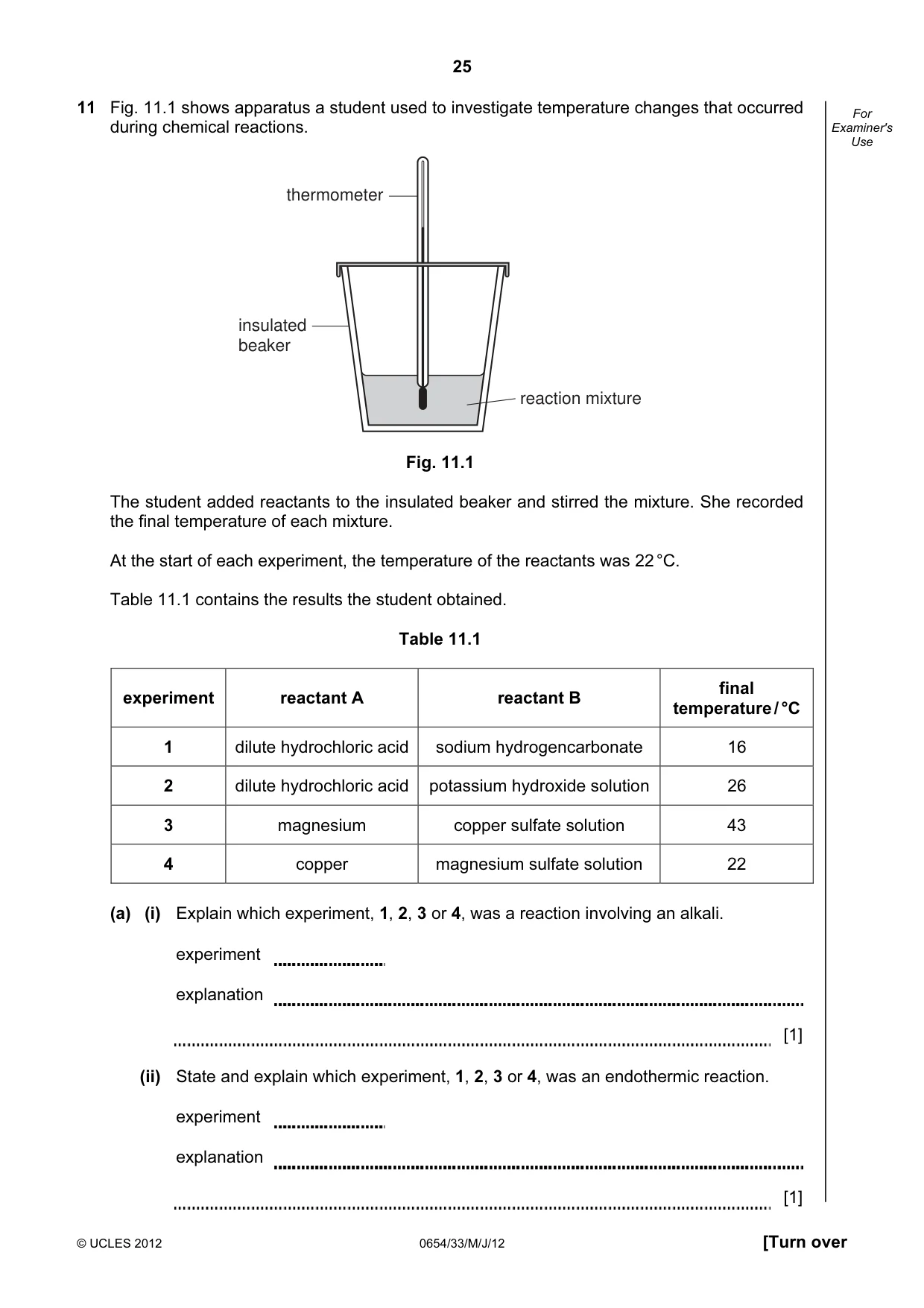 Cambridge IGCSE Sciences - Co-ordinated (Double) 0654 2012 May/June Paper 3 · Variant 3 question paper, page 25 of 28