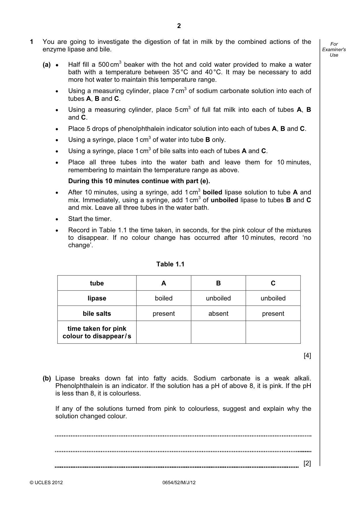 Cambridge IGCSE Sciences - Co-ordinated (Double) 0654 2012 May/June Paper 5 · Variant 2 question paper, page 2 of 12