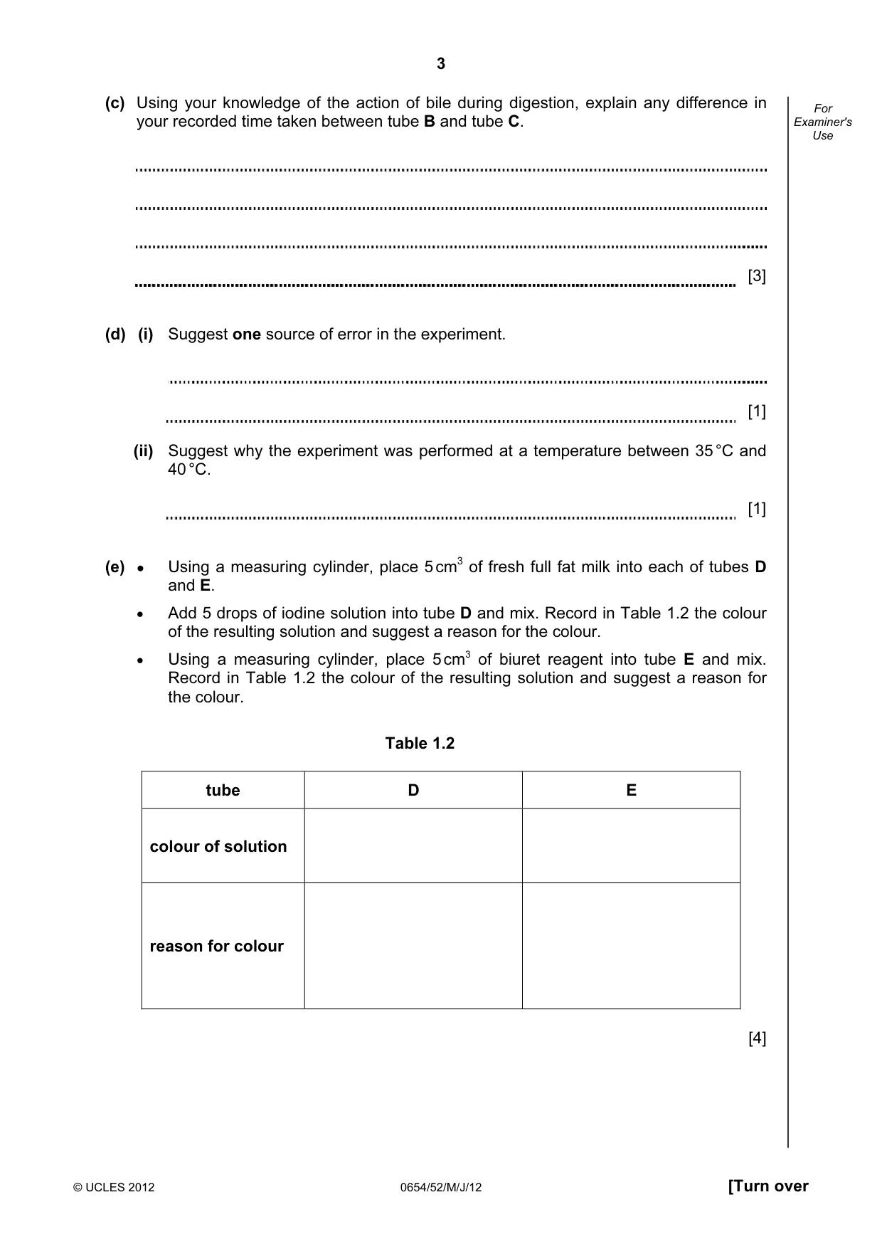 Cambridge IGCSE Sciences - Co-ordinated (Double) 0654 2012 May/June Paper 5 · Variant 2 question paper, page 3 of 12