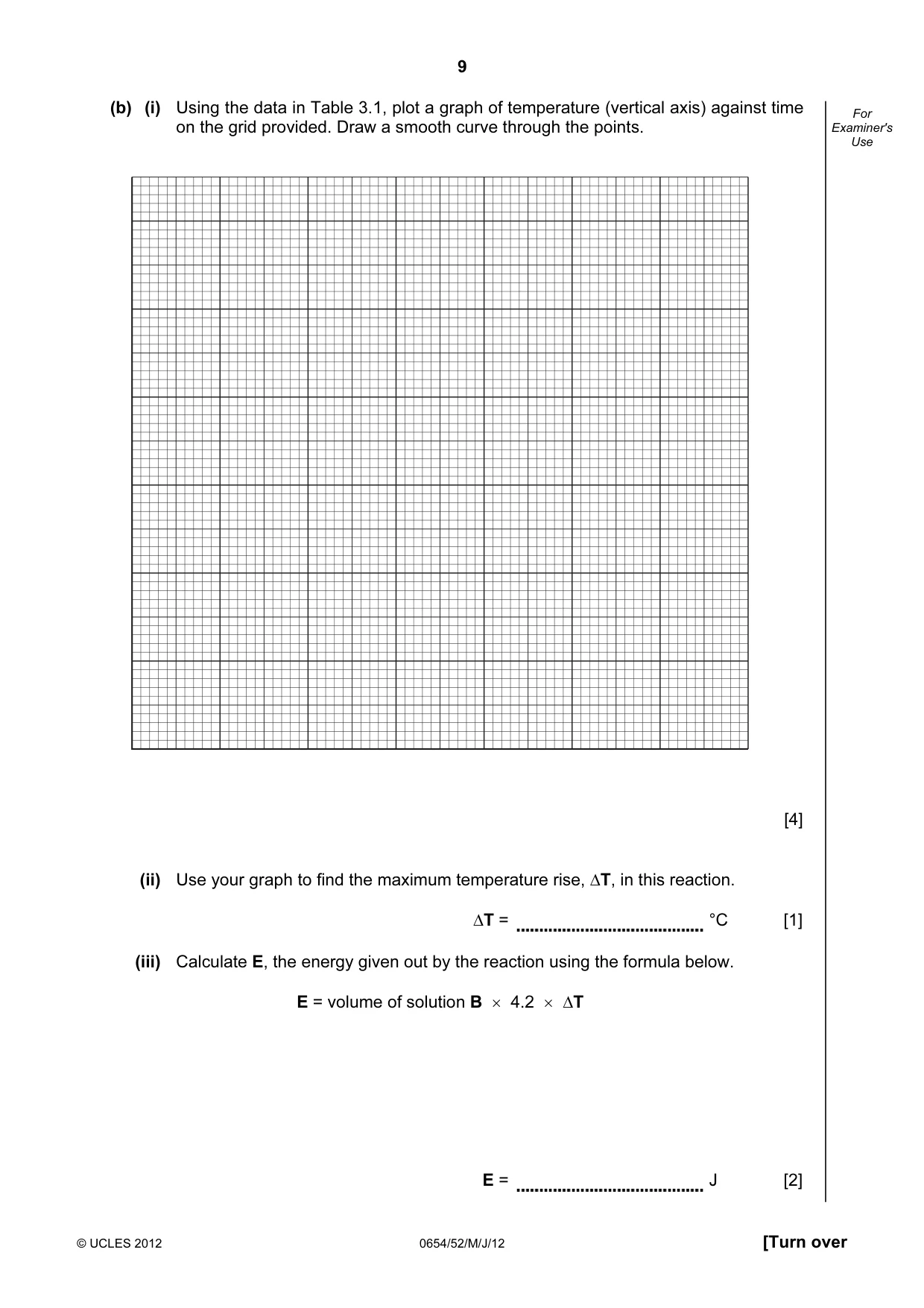 Cambridge IGCSE Sciences - Co-ordinated (Double) 0654 2012 May/June Paper 5 · Variant 2 question paper, page 9 of 12