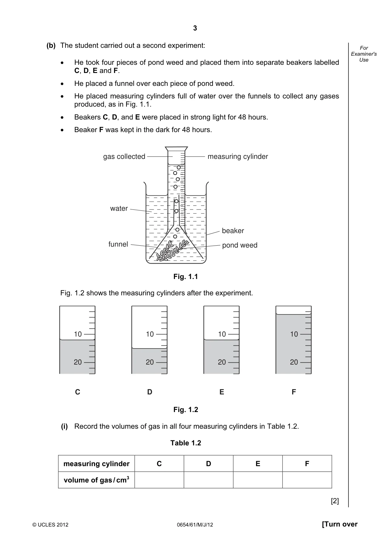Cambridge IGCSE Sciences - Co-ordinated (Double) 0654 2012 May/June Paper 6 · Variant 1 question paper, page 3 of 24
