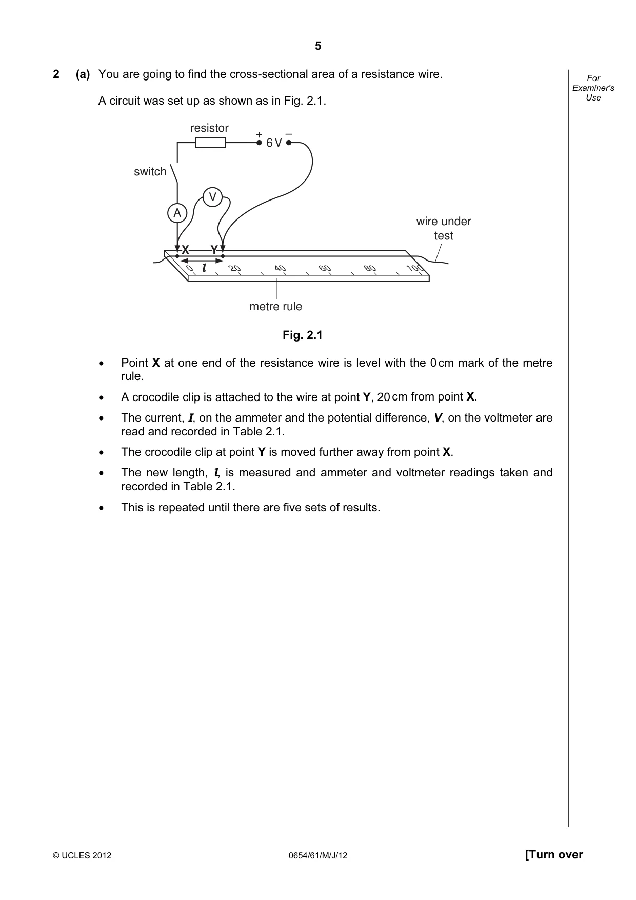 Cambridge IGCSE Sciences - Co-ordinated (Double) 0654 2012 May/June Paper 6 · Variant 1 question paper, page 5 of 24